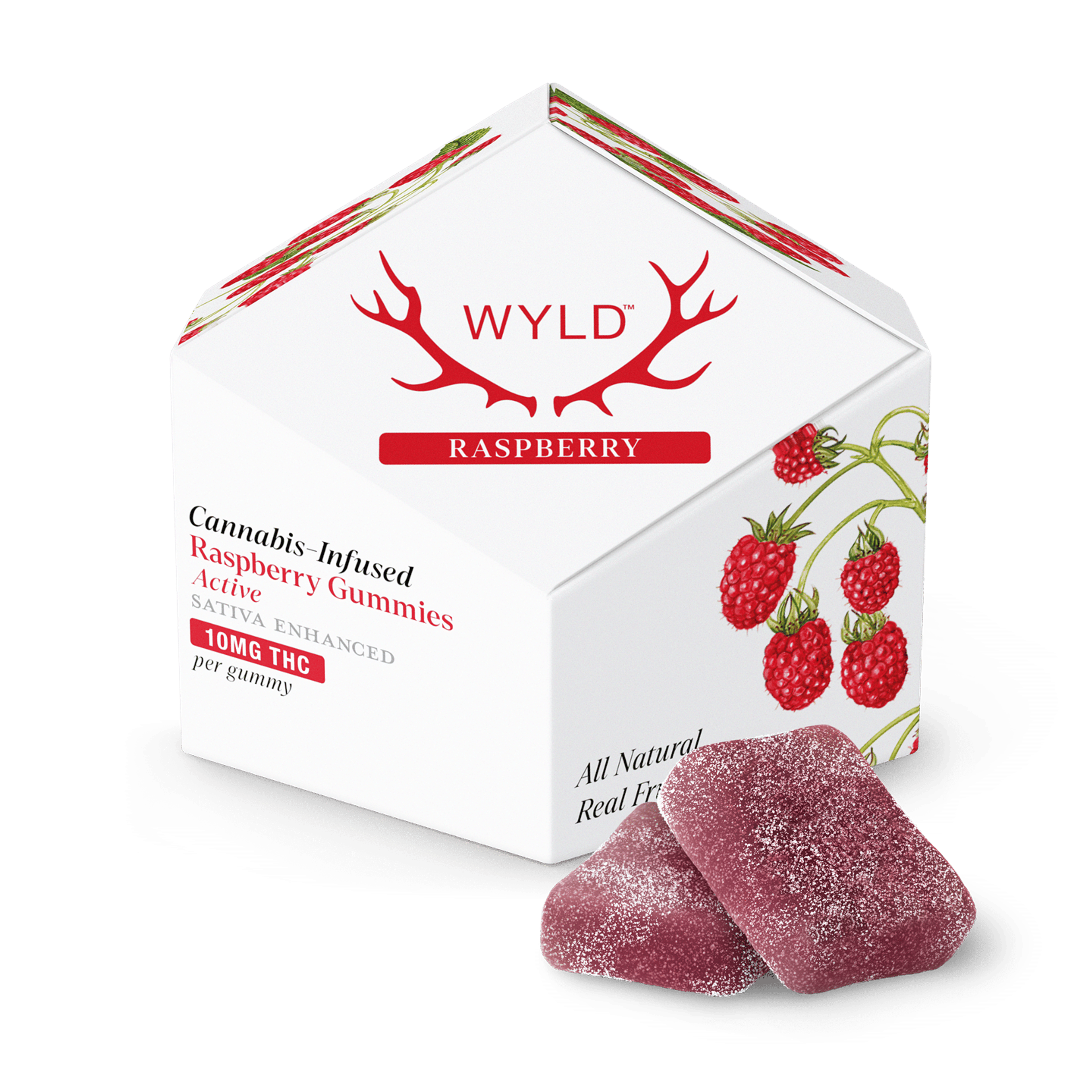 Raspberry Sativa Enhanced Gummies - WYLD Edibles - 10 Piece - $20 - Edibles