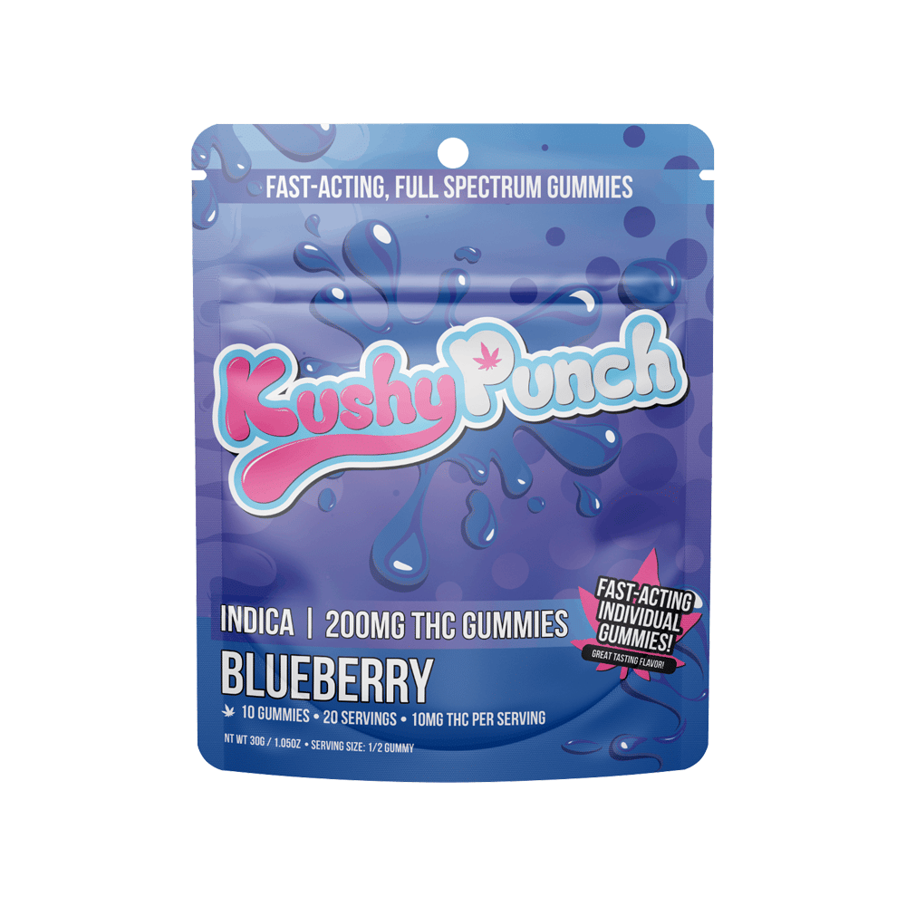 Indica Blueberry Gummies (100Mg) (10Pk) - Kushy Punch - null - $12 - Edible