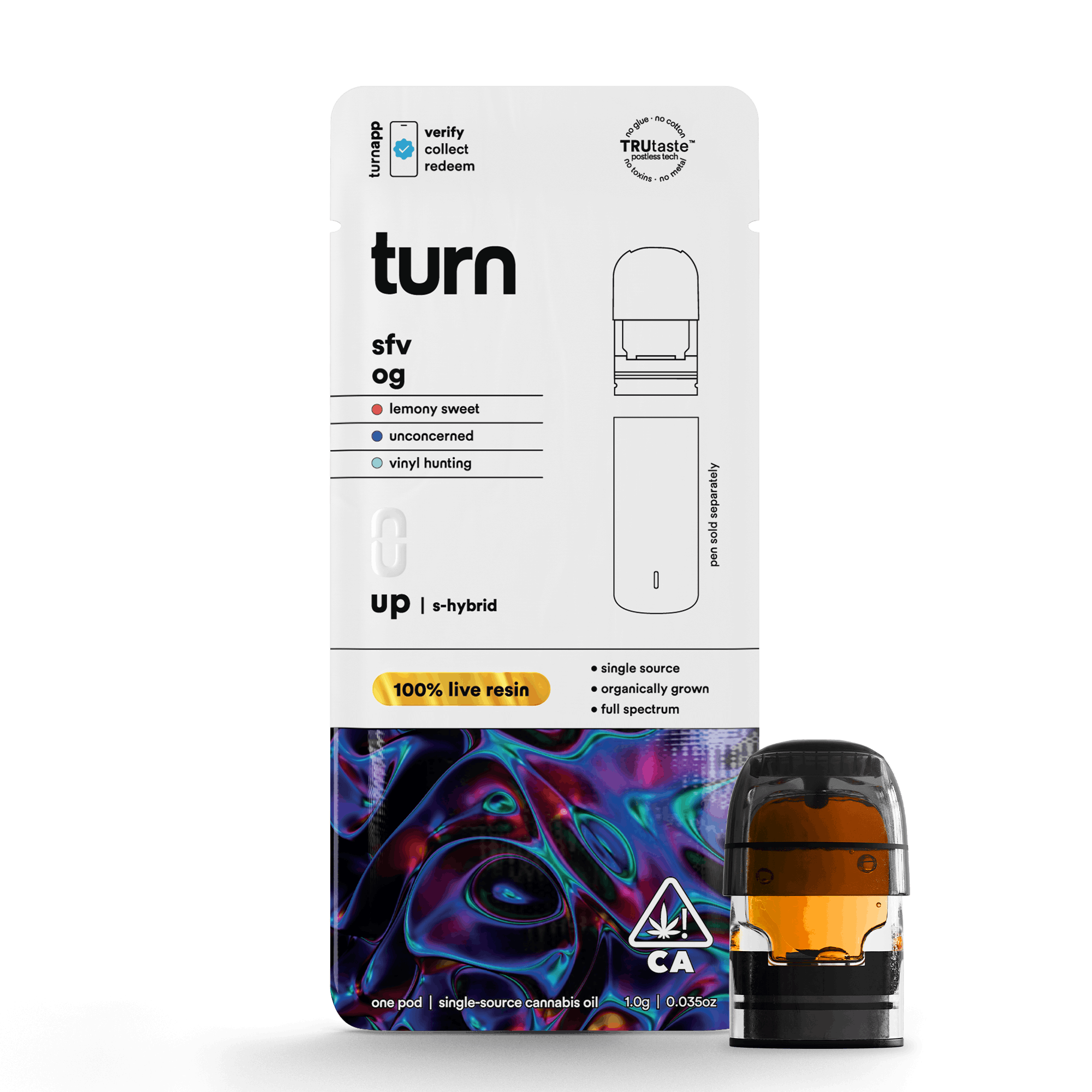 Turn Up Live Resin POD | 1g - SFV OG - Sativa Hybrid - Turn -  - $36 - Vape Carts