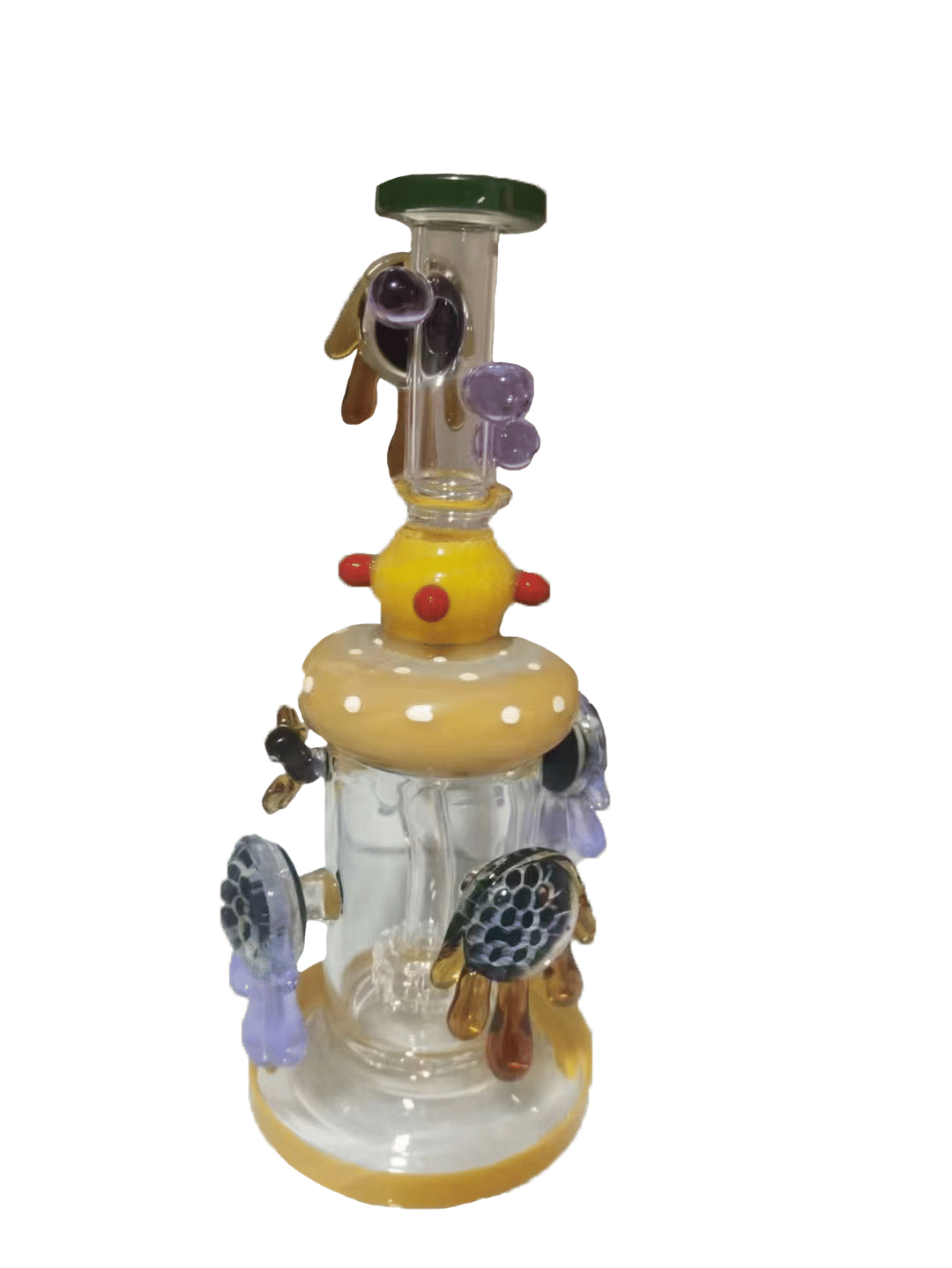 Gooey Honey Comb Water Bong - 8 1/2in - Big Eye Glass -  - $80 - Paraphernalia