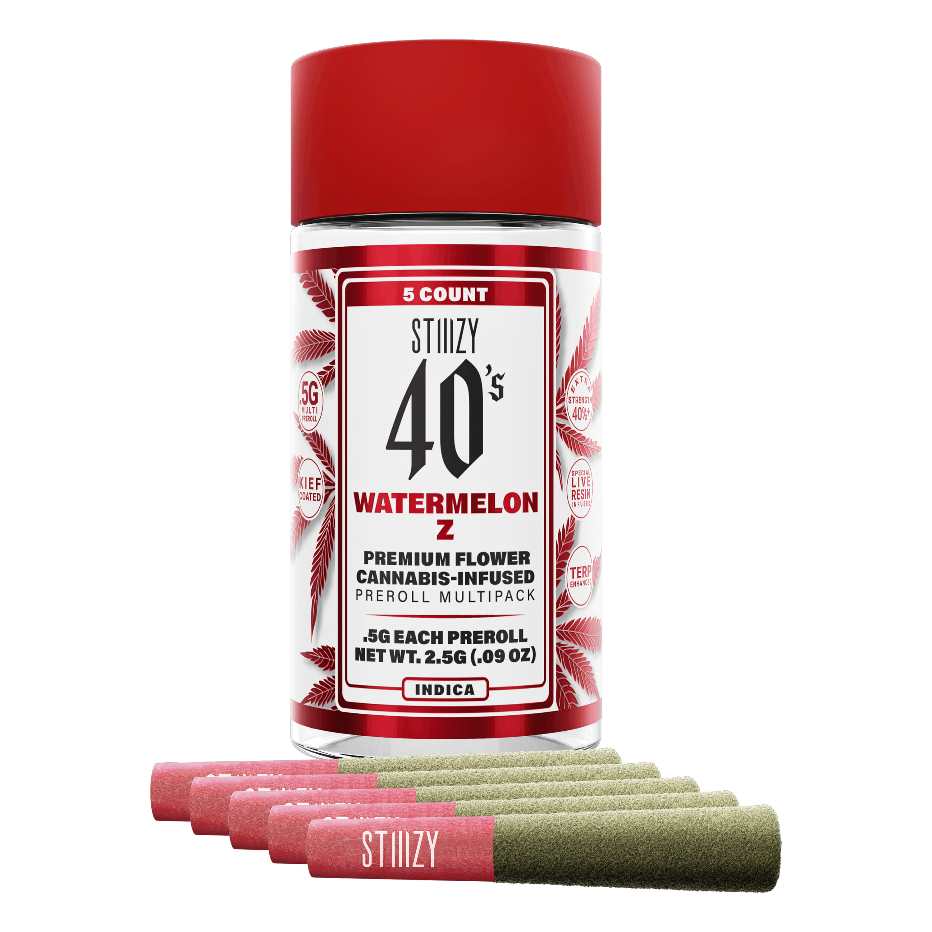 Watermelon Z (I) Infused Mini Prerolls - 5pk *B2G1 EVERYDAY* - Stiiizy - Watermelon Z (I) - $25.90 - Pre-Rolls
