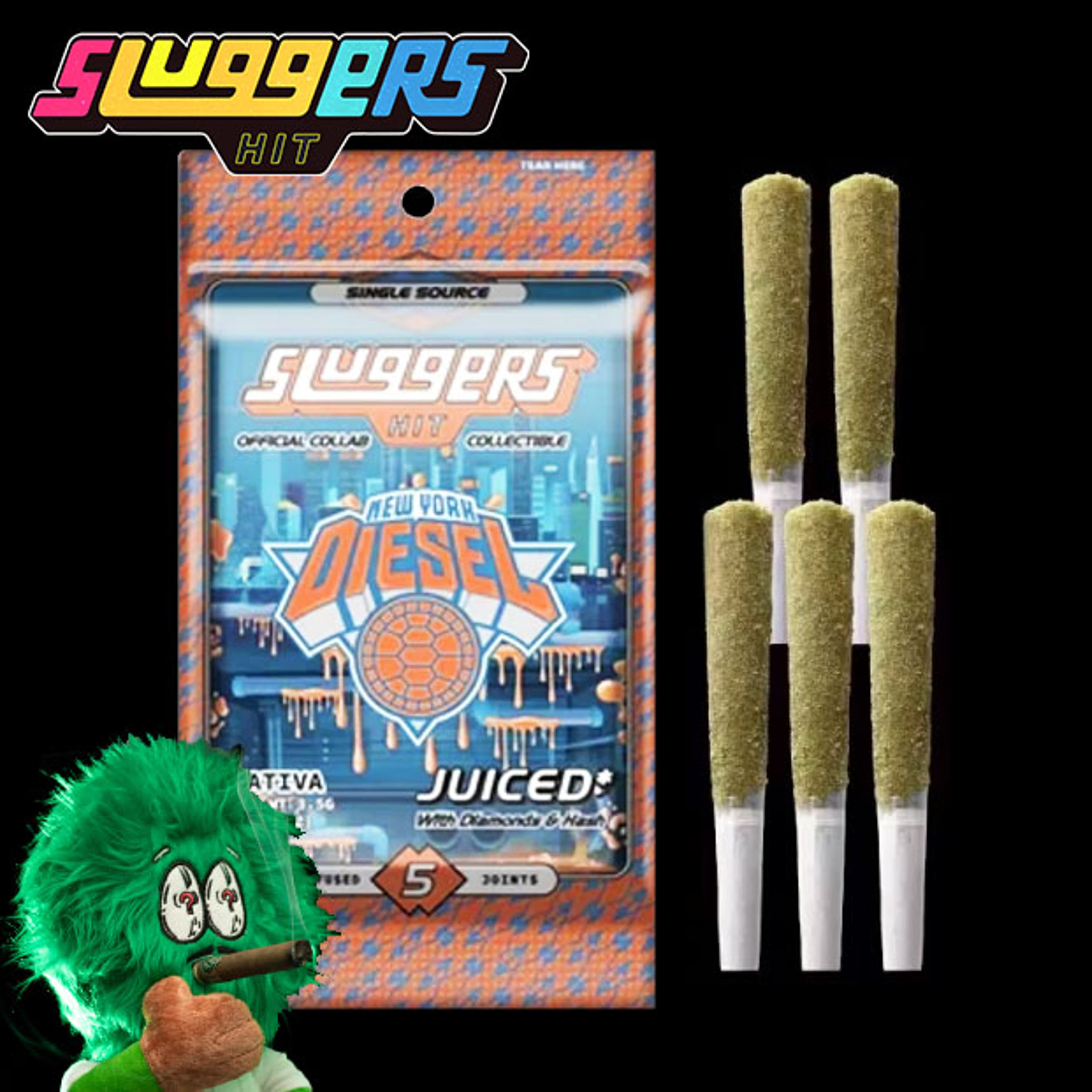 Sluggers - New York Diesel - Infused Pre-Rolls (5 Pack) - 3.5g - Sluggers - 5 Pack - $35.99 - Pre-Rolls