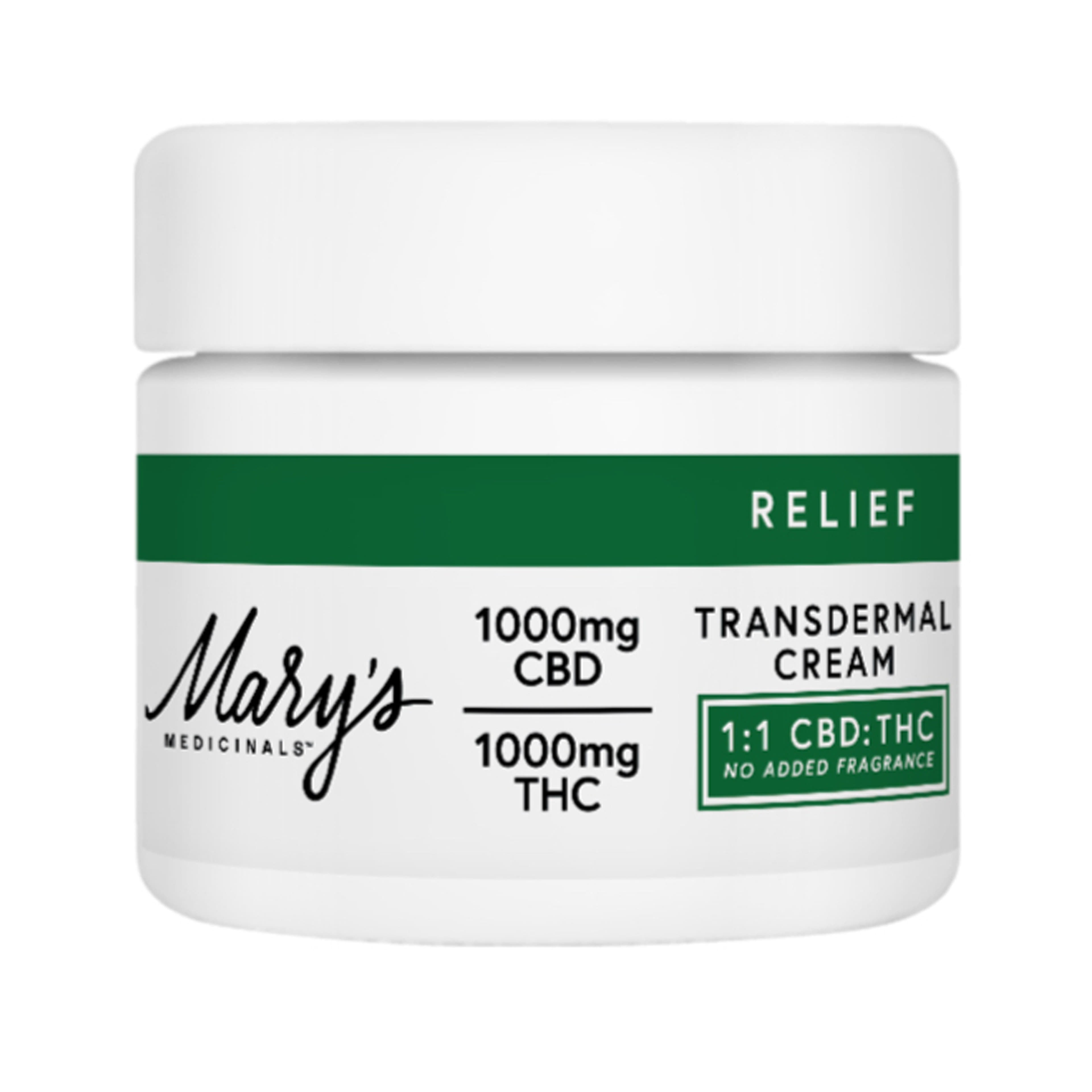 1:1 Relief Cream (2oz) - Mary's Medicinal - - $55.75 - Topicals