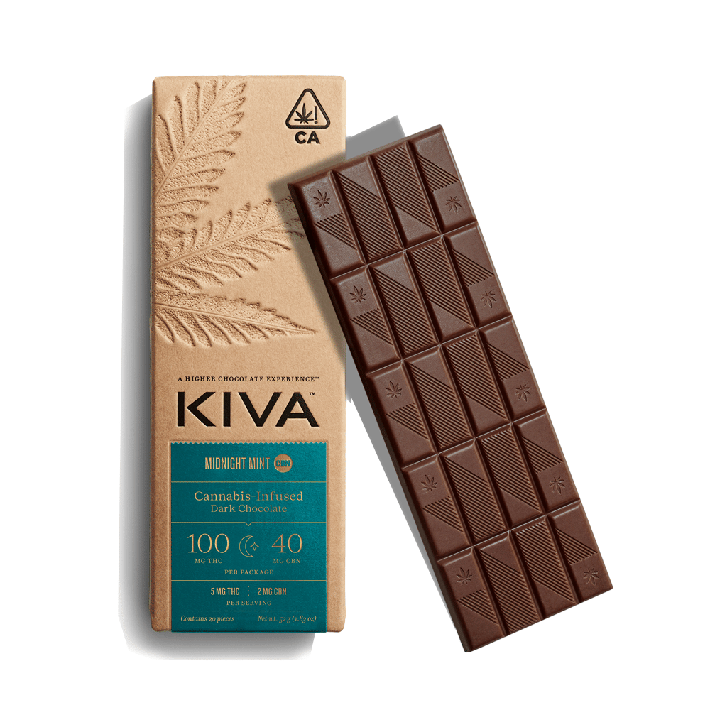 Midnight Mint Cbn Dark Chocolate Bar - Kiva - null - $27 - Edible