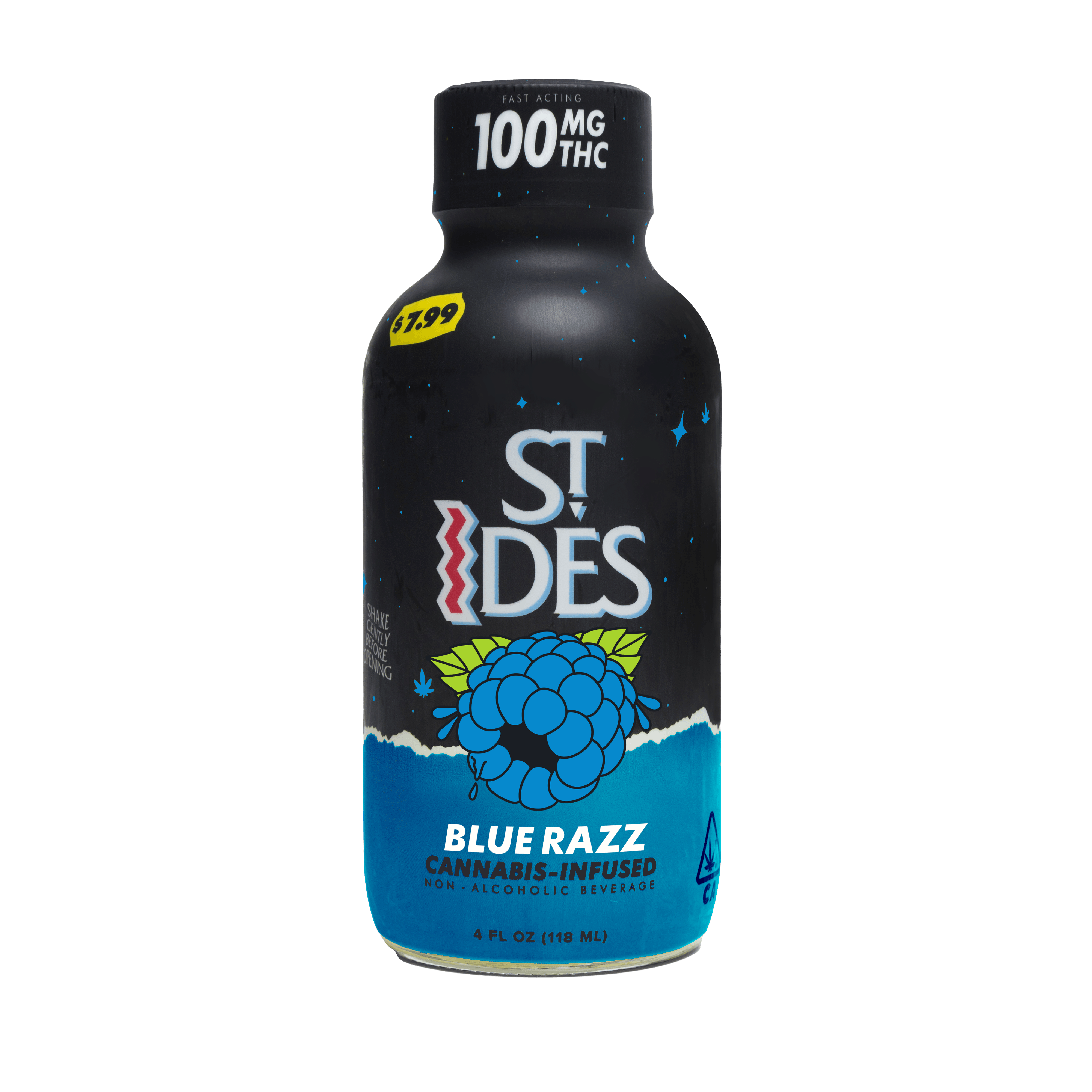 Blue Raz 100mg 4oz Shot - St. Ides - null - $8 - Infused Beverage