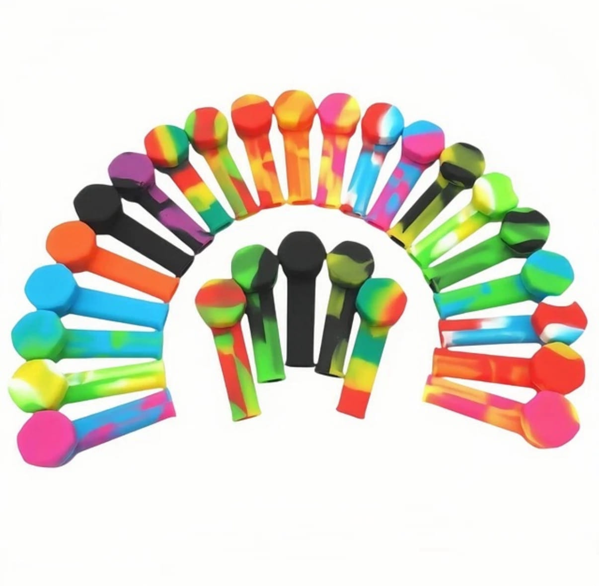 Small Silicone Hand Pipe With Lid - 3 1/2in - Big Eye Glass -  - $5 - Paraphernalia