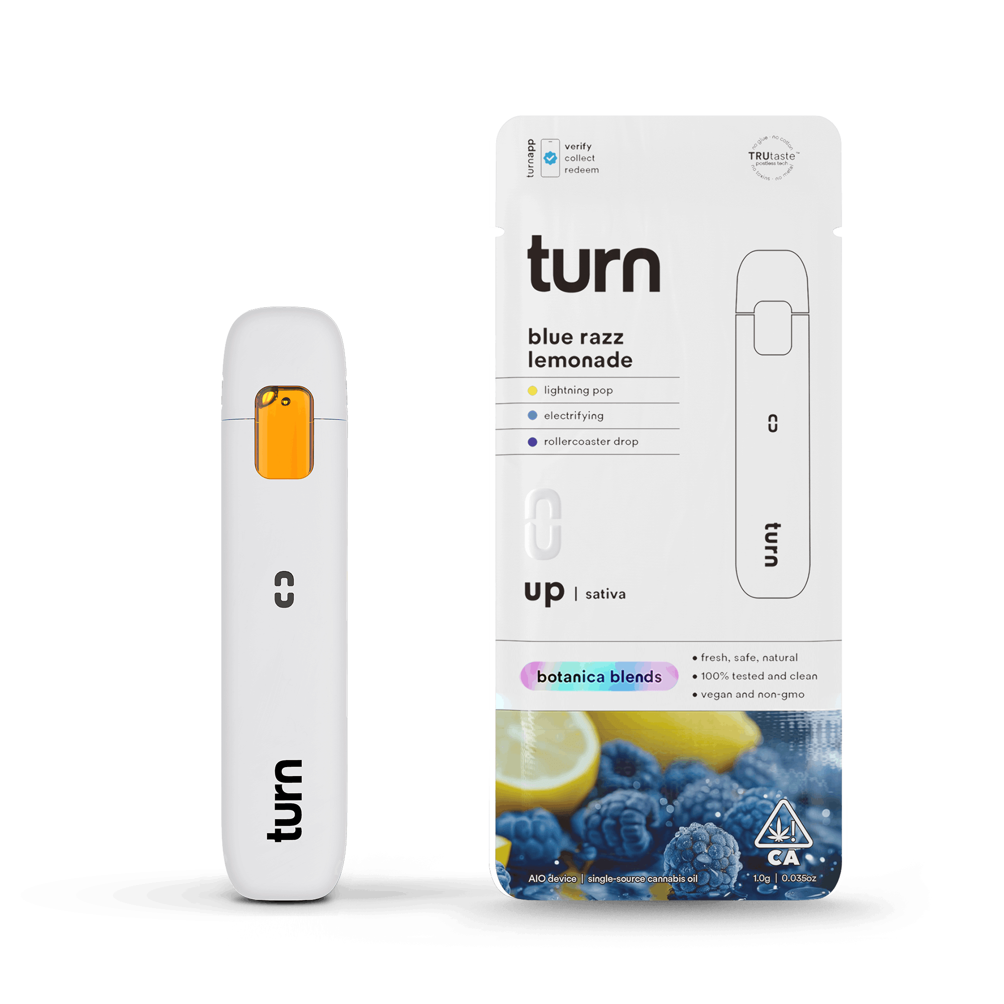 Turn Up Botanica Blends | 1g - Blue Razz Lemonade - AIO - Sativa - Turn -  - $27 - All-In-Ones