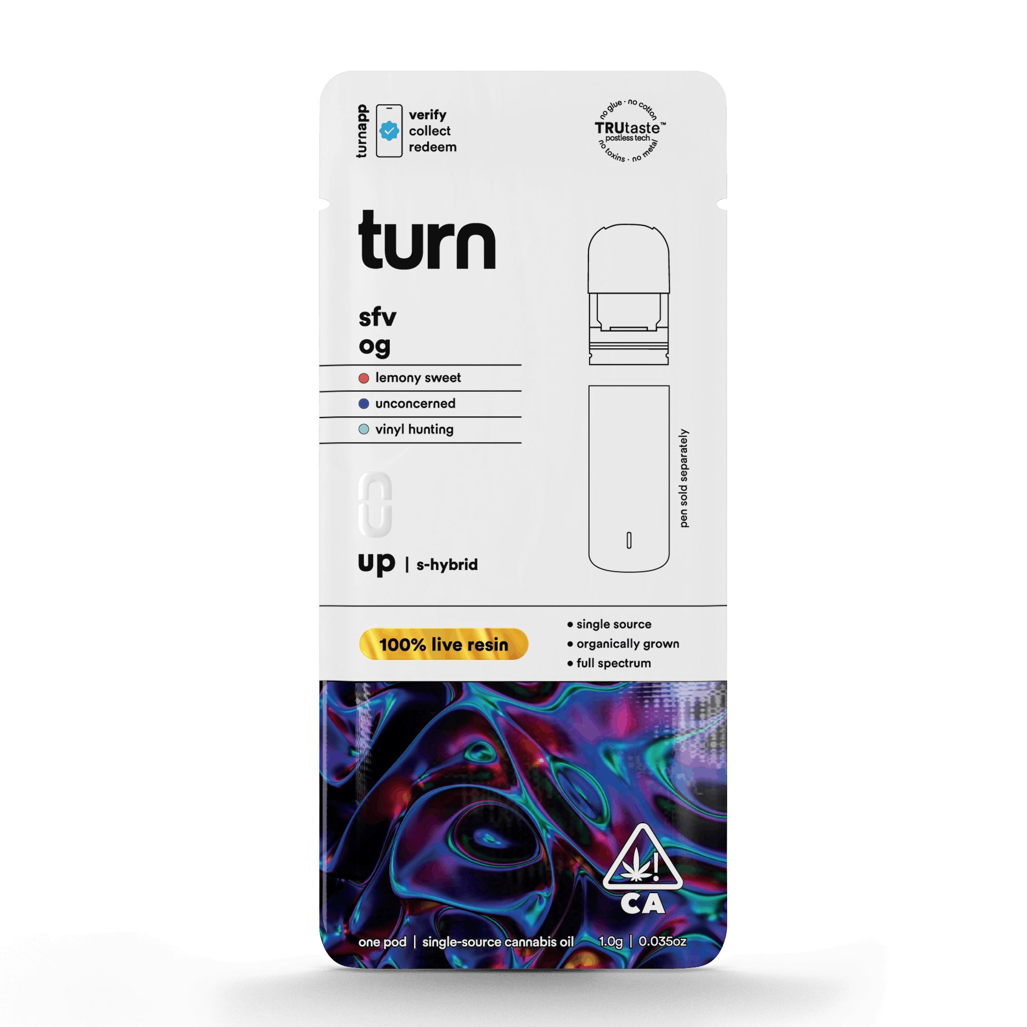 Turn Up Live Resin POD | 1g - SFV OG - Sativa Hybrid - Turn -  - $36 - Vape Carts