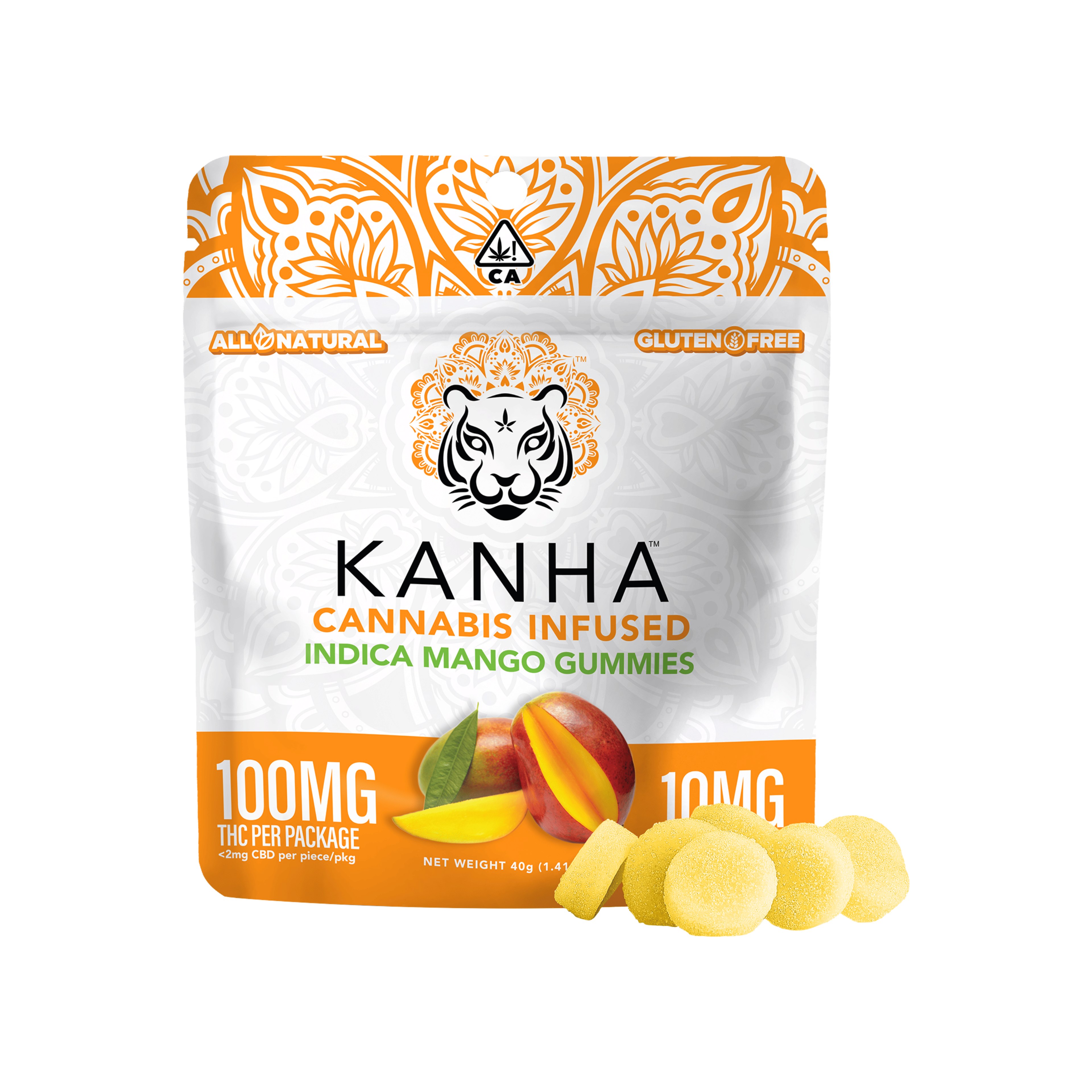 Indica Mango Gummies - 100mg - Kanha Gummies - - $16 - Edibles