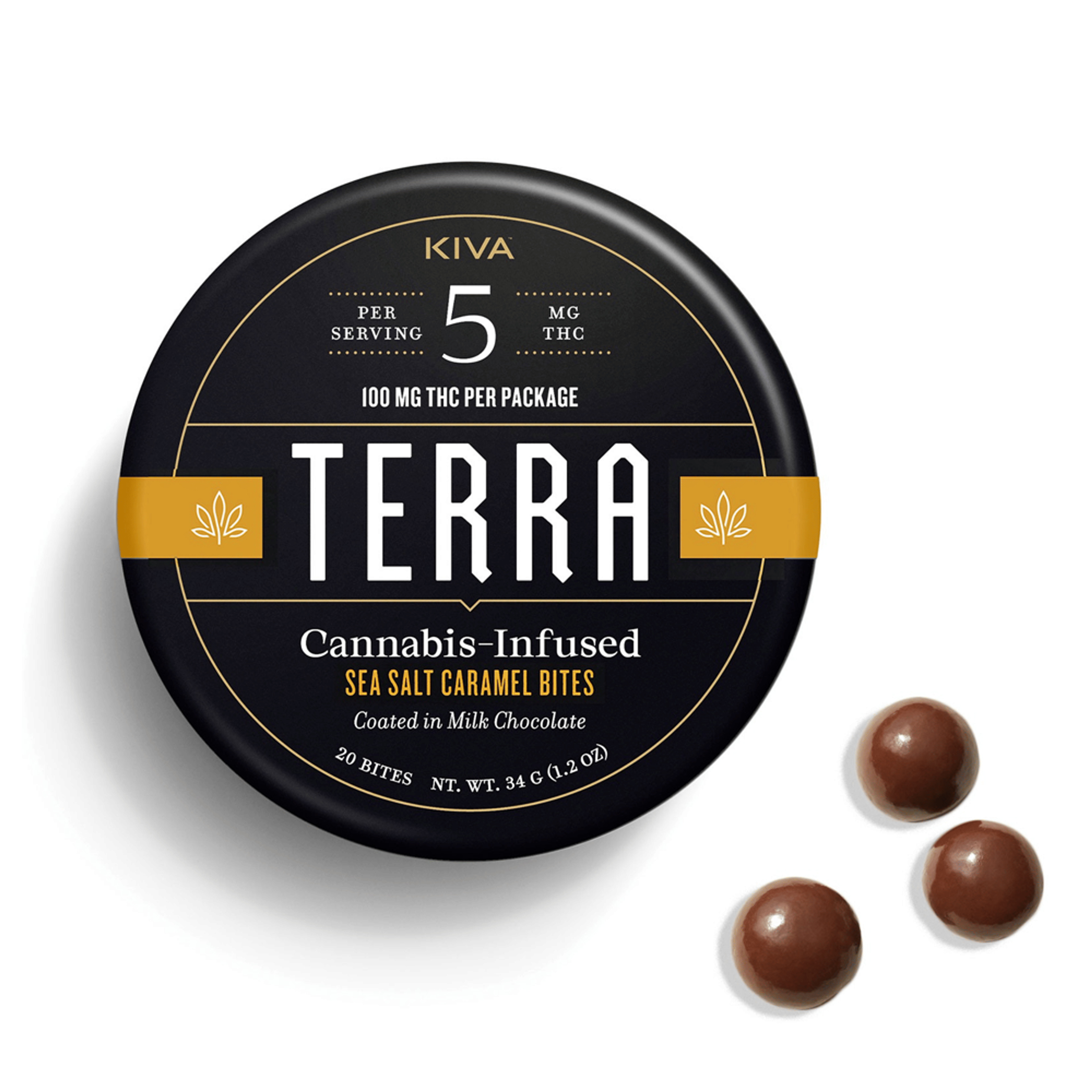 Sea Salt Caramel Terra Bites (100Mg) - Kiva - null - $22 - Edible