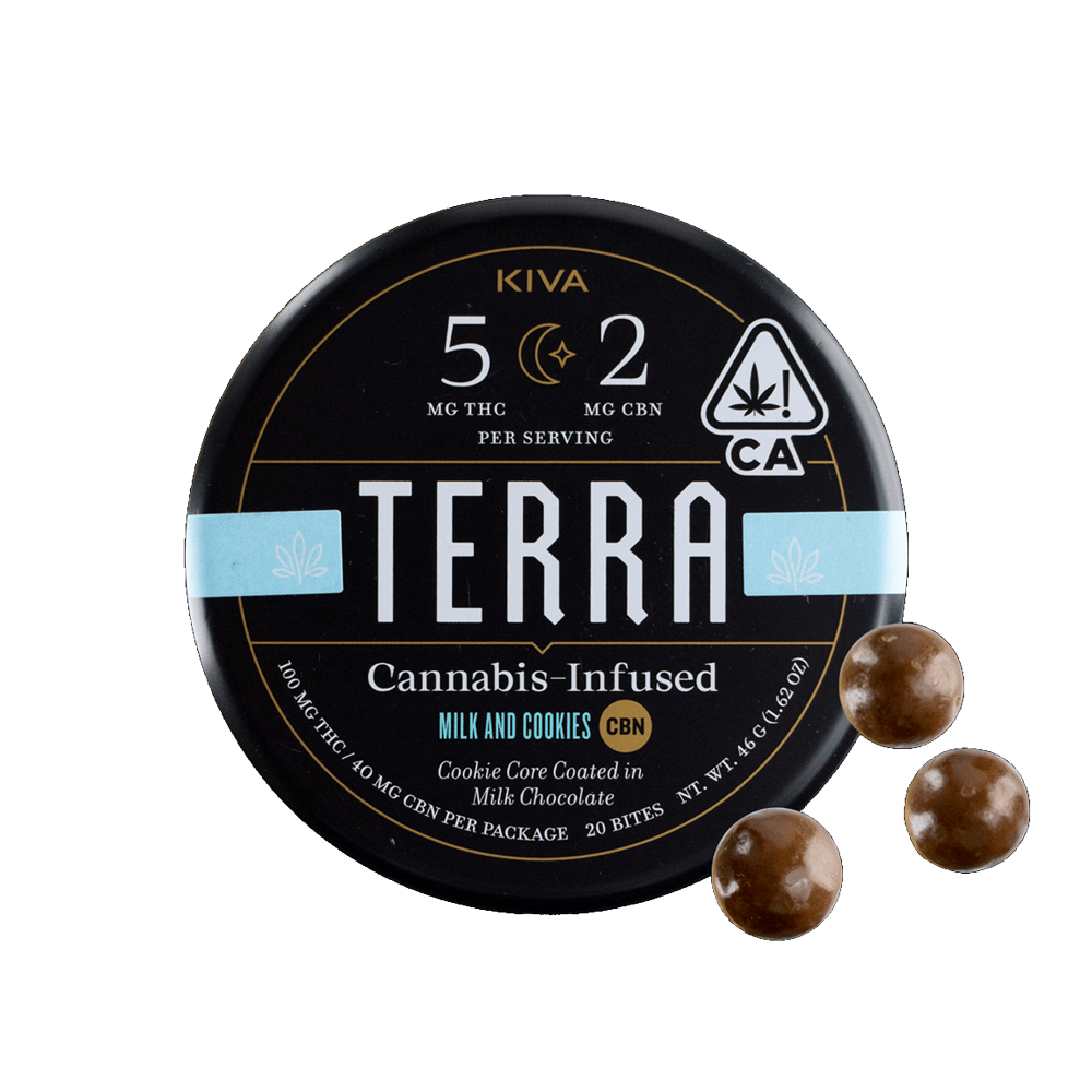 Milk & Cookies Cbn Terra Bites (100Mg) (20Pk) - Kiva - null - $22 - Edible