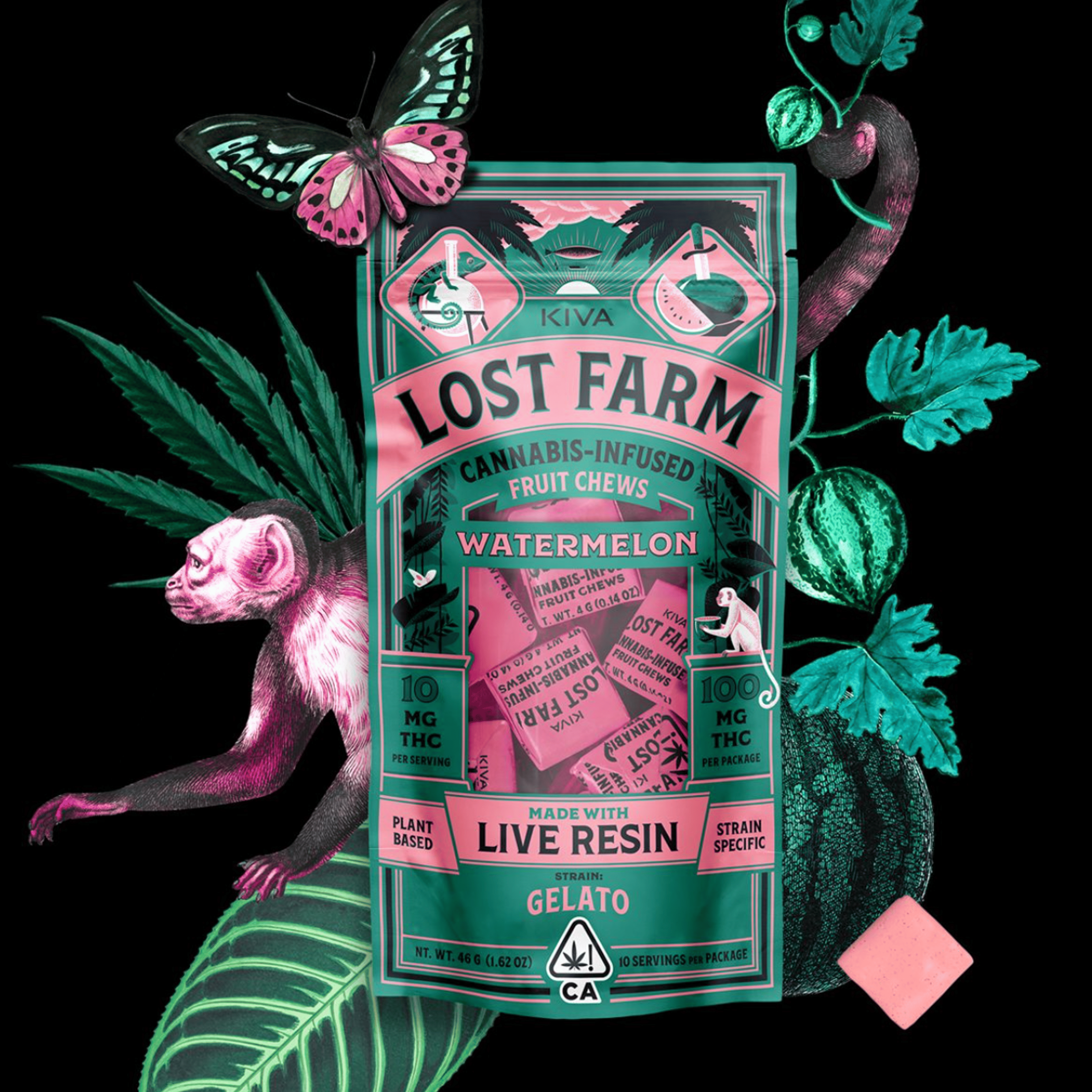 Watermelon 100mg Chews - Lost Farm - null - $22 - Edible