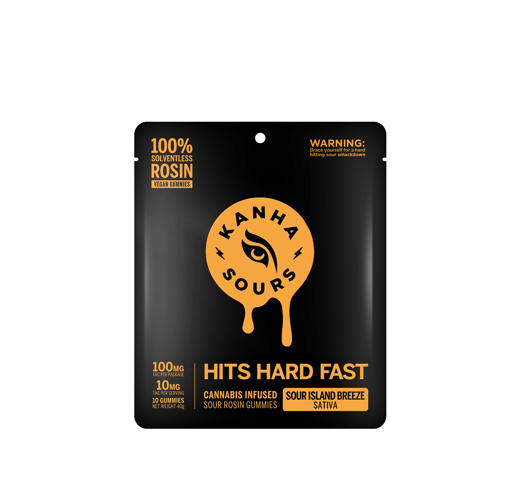 KANHA: Sour Island Breeze Solventless Rosin NANO Vegan Gummies (Sativa) - 100mg - Kanha Gummies -  - $25 - Edibles