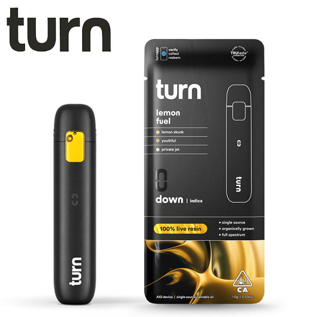 Turn AIO - Lemon Fuel - Live Resin All In One Vape - 1g - Turn - LR AIO - $25.97 - Disposable Vape Pens (All In One)