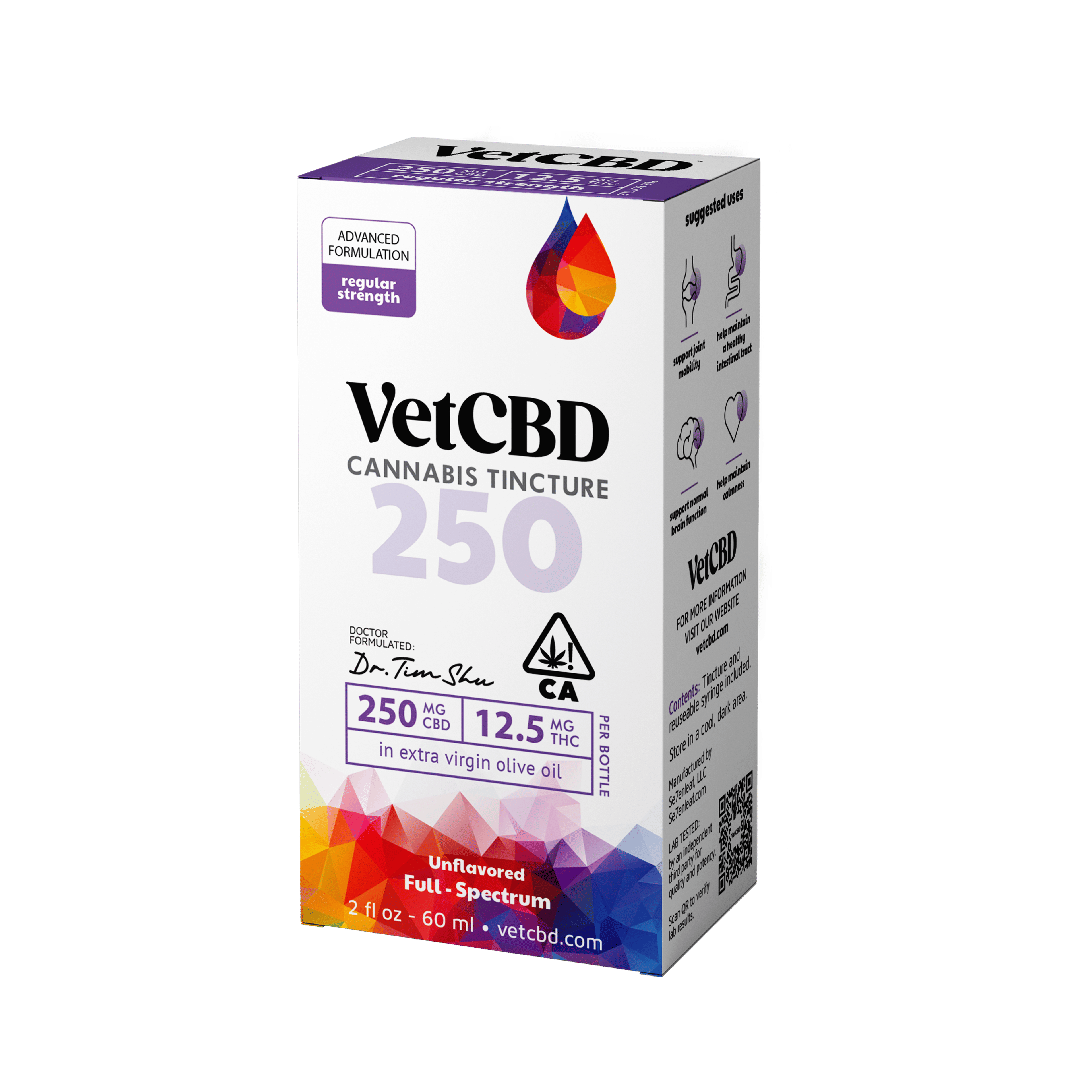 10:1 Pet Tincture 60ml 250mg - VetCBD - 60ml 250mg - $51 - Tinctures/Capsules