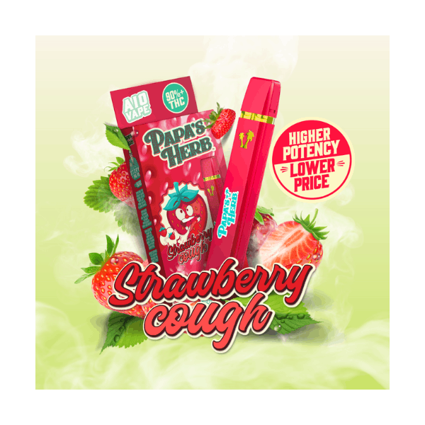 Strawberry Cough (1g) AIO Vape Cartridge - Papa's Herb -  - $23.76 - Vapes
