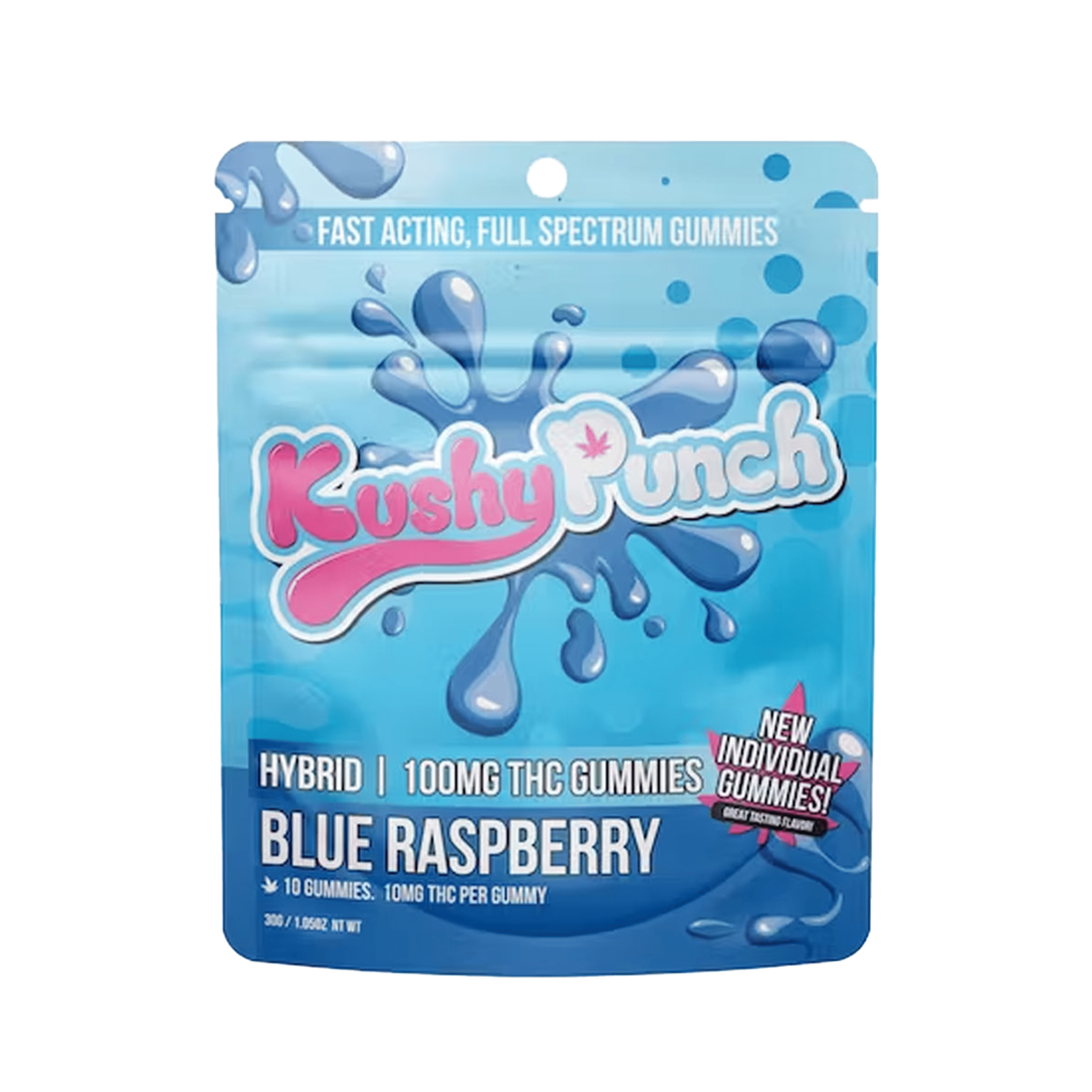 Hybrid Blue Raspberry Gummy (100Mg) (1Pk) - Kushy Punch - null - $12 - Edible