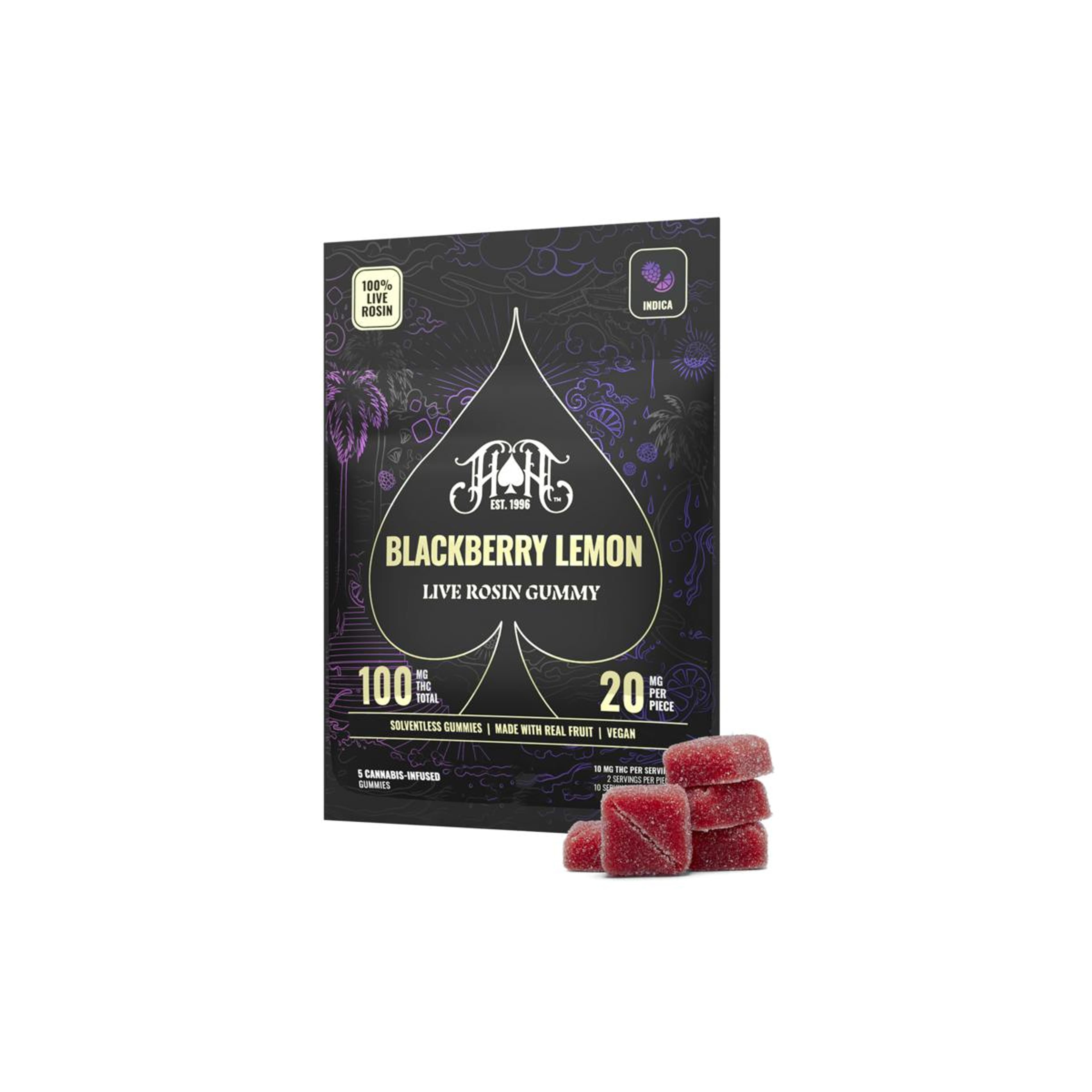 Blackberry Lemon 100mg Live Rosin Gummies - Heavy Hitters - null - $28 - Edible