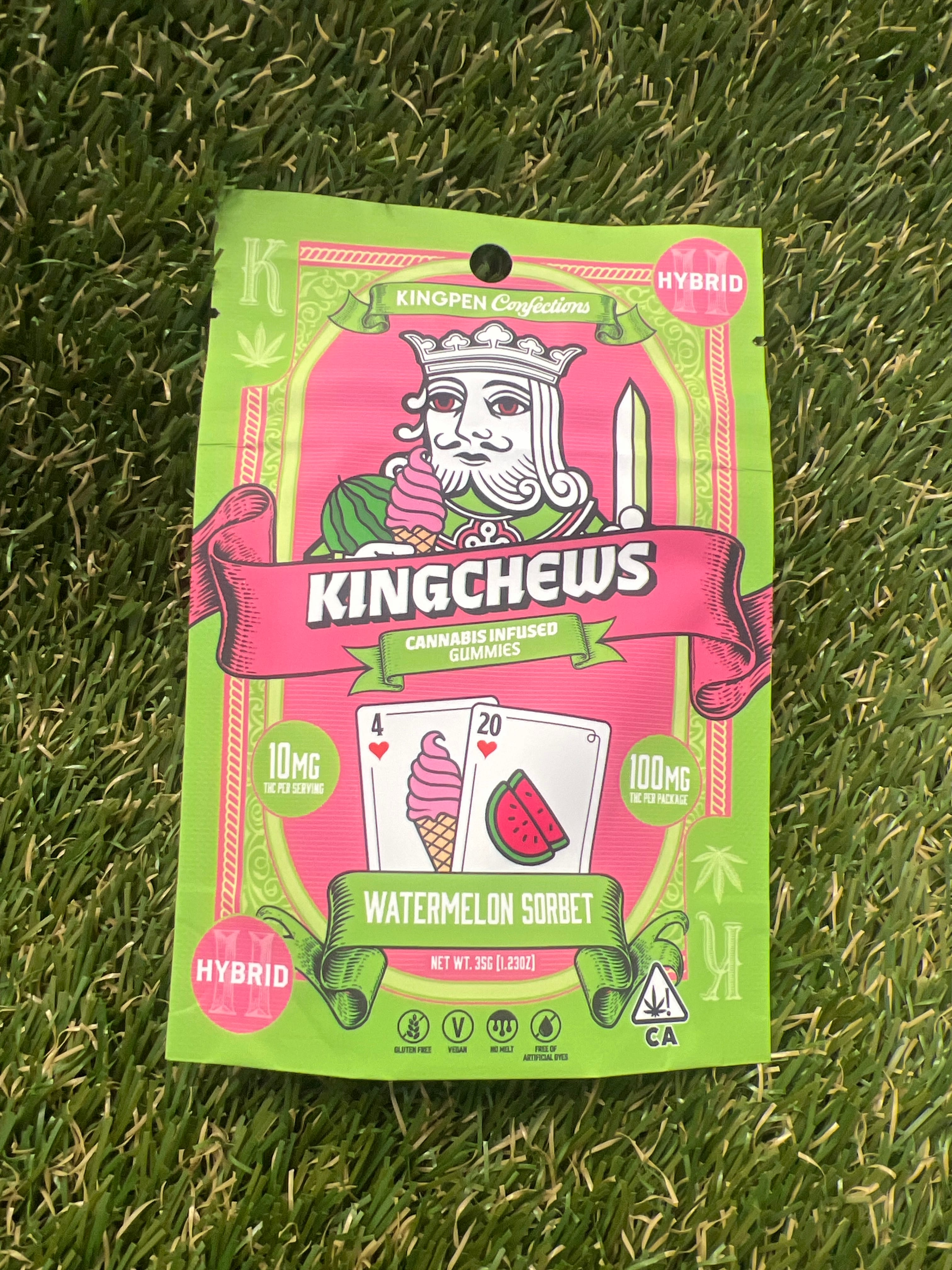WATERMELON SORBET 100MG 10PK GUMMIES - King Pen -  - $10 - Edible (weight - each)