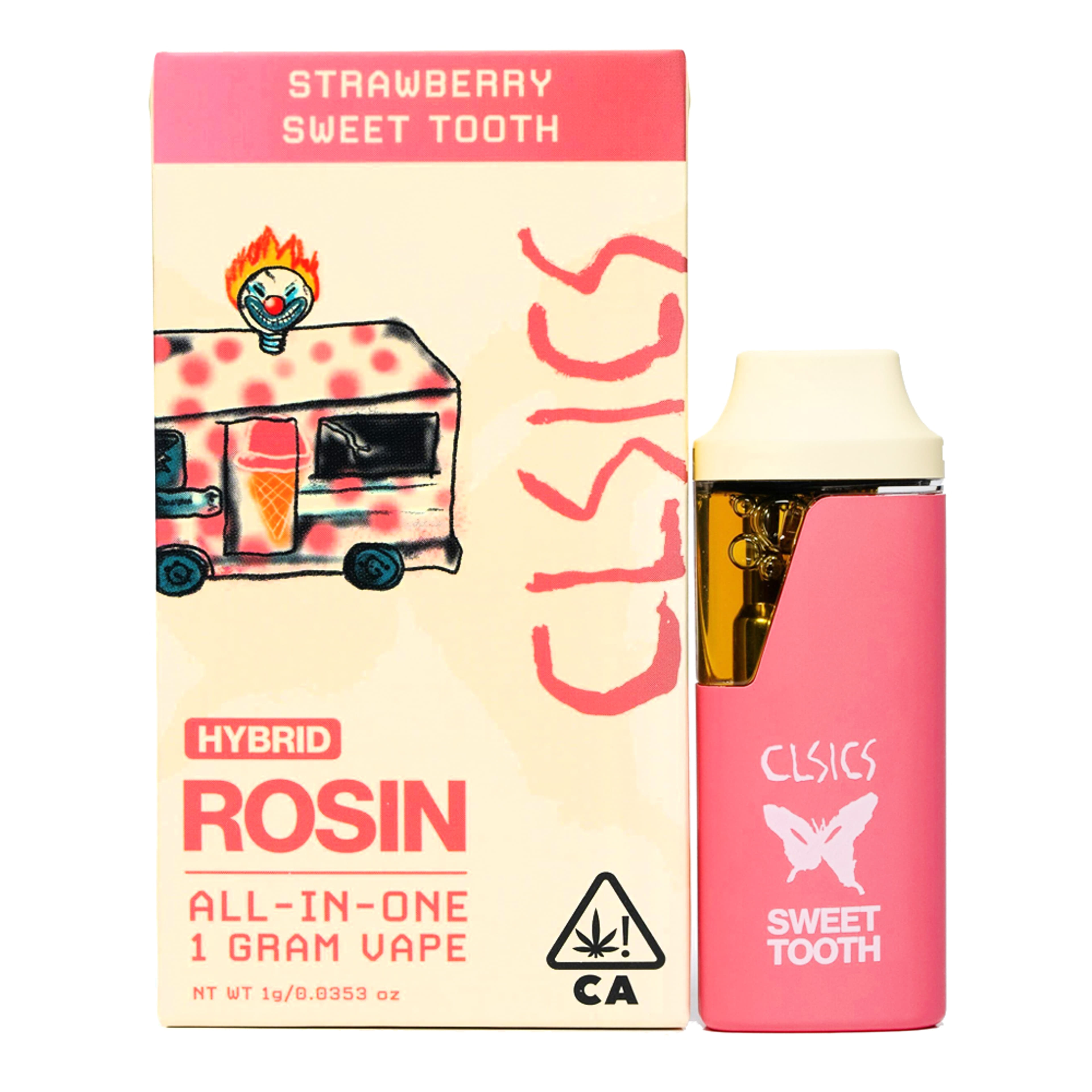 Sweet Tooth (H) Live Rosin AIO 1g - CLSICS - Sweet Tooth (H) Live Rosin AIO 1g - $36 - Vape Cartridge