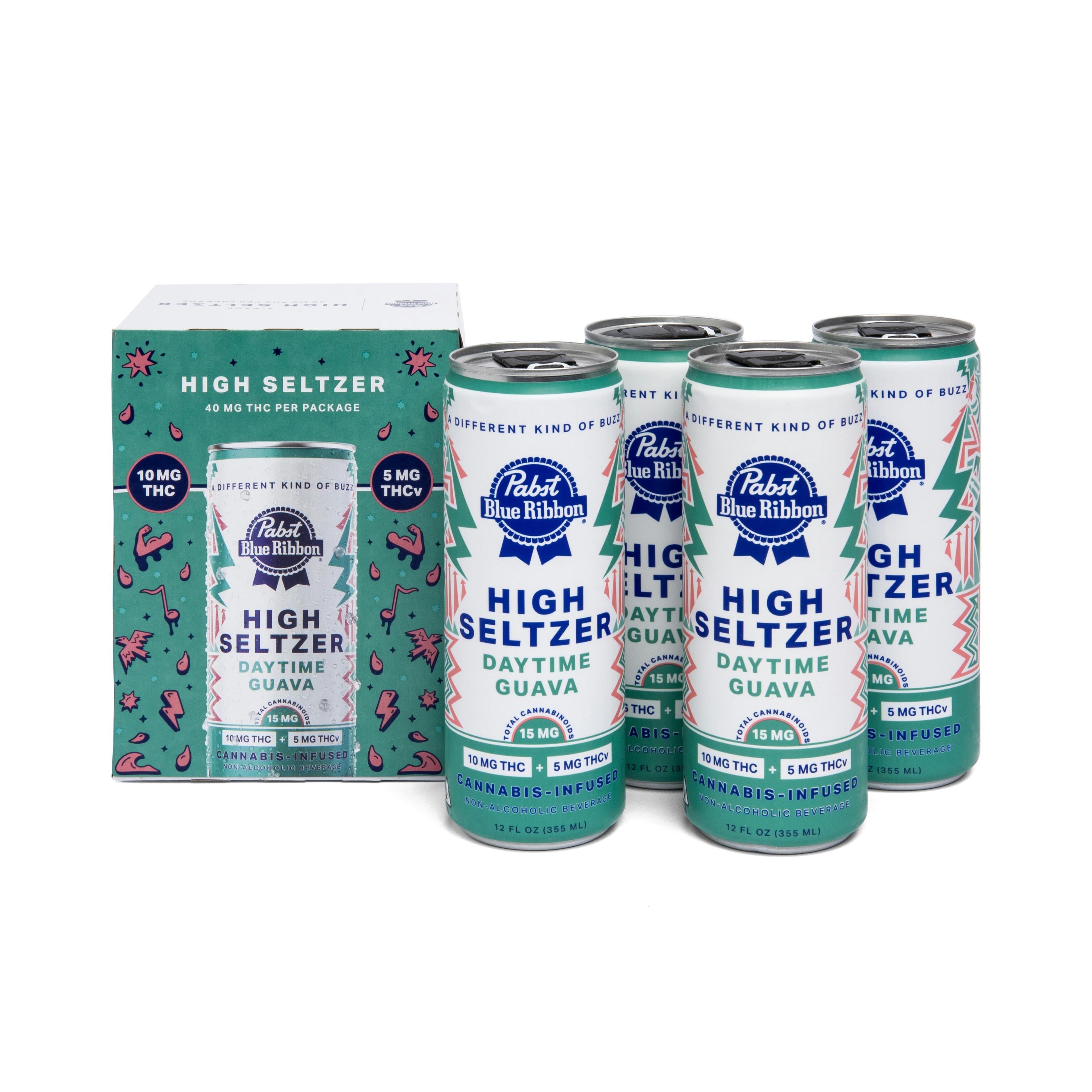 Daytime Guava 4PK 10mg Infused Seltzer - Pabst Labs (PBR) - - $17 - Infused Beverage