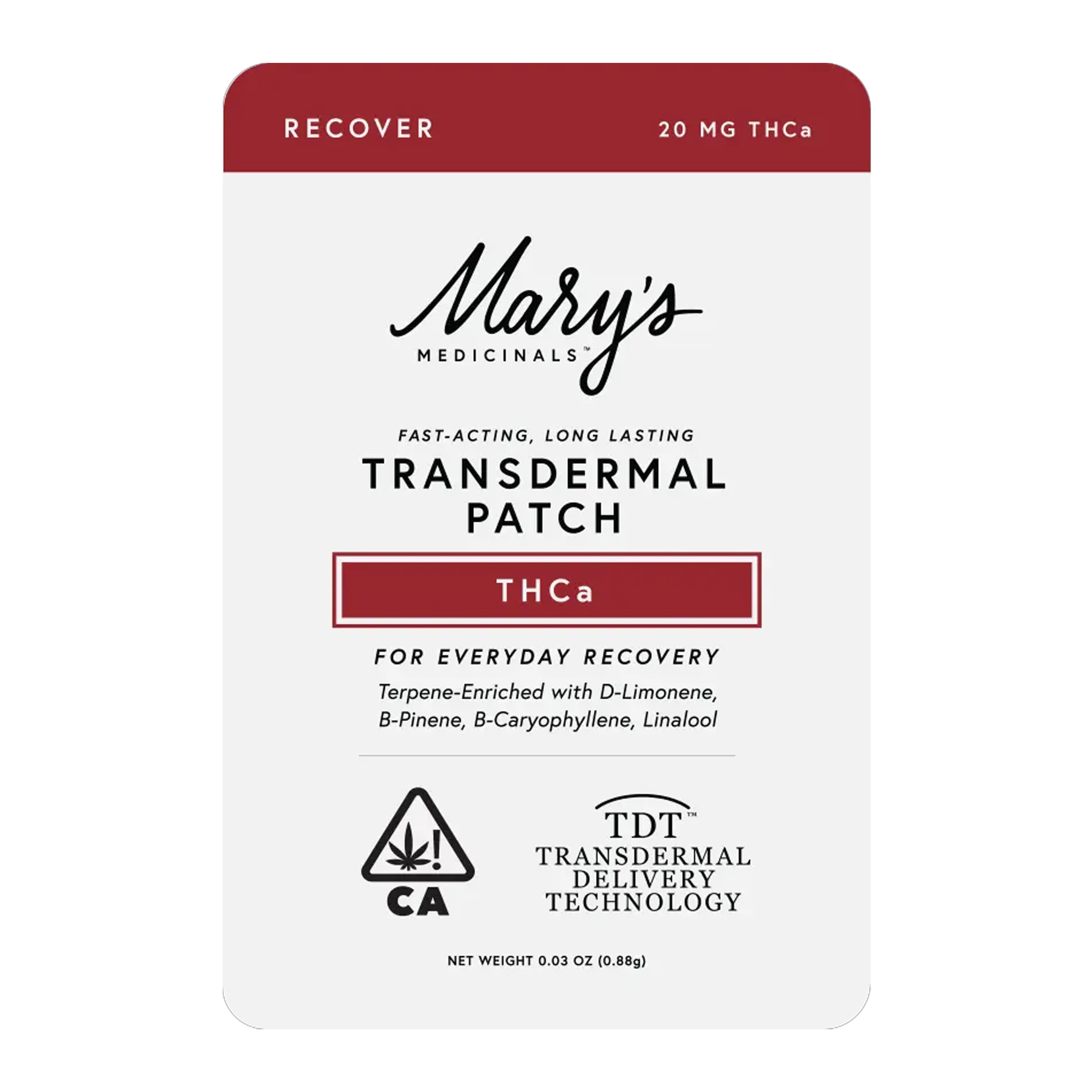 Recover THCa Patch Single - Mary's Medicinal - - $9.85 - Topicals