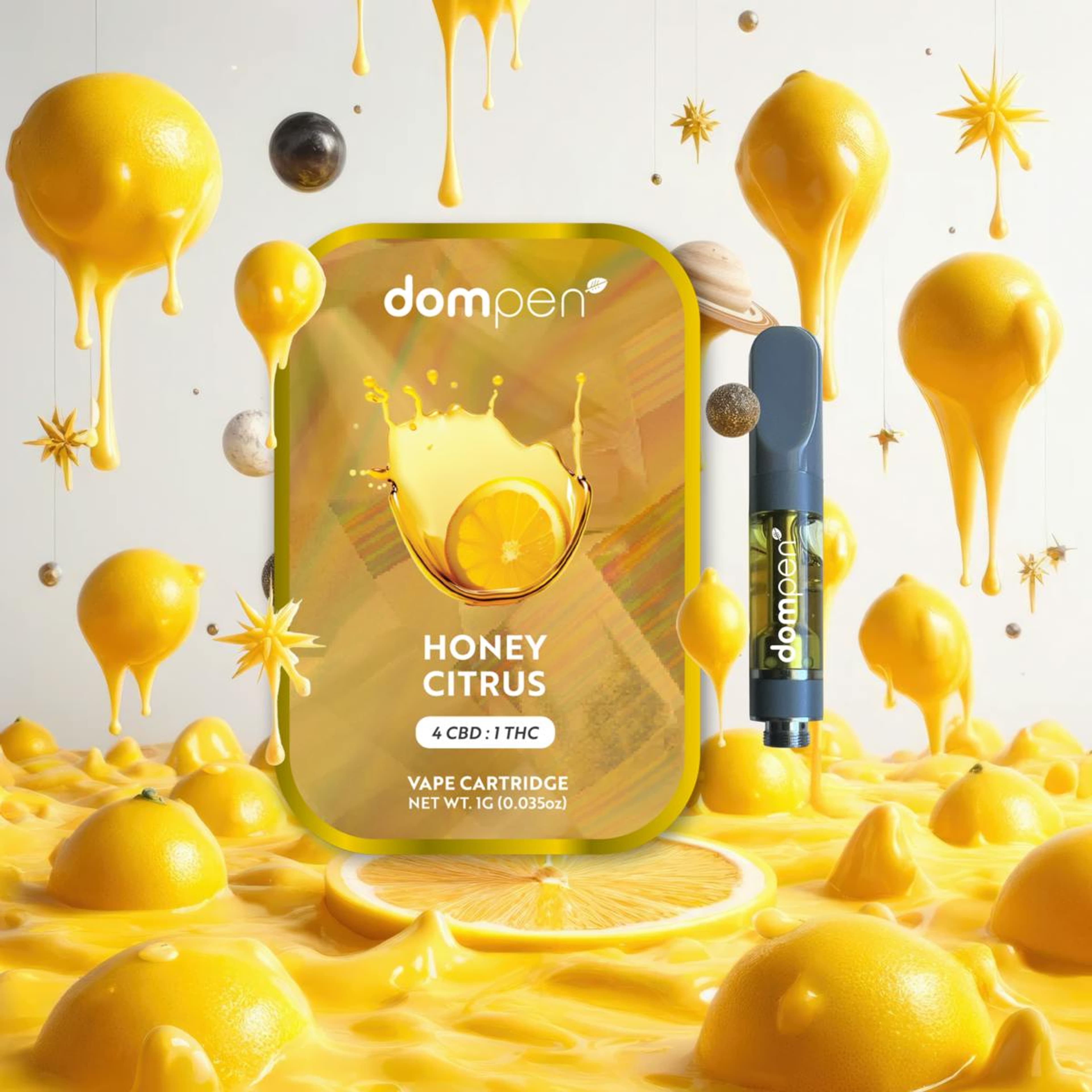 Domcart: Honey Citrus 4:1 CBD - 1g Cartridge - Dompen - - $25 - Cartridges / Pens