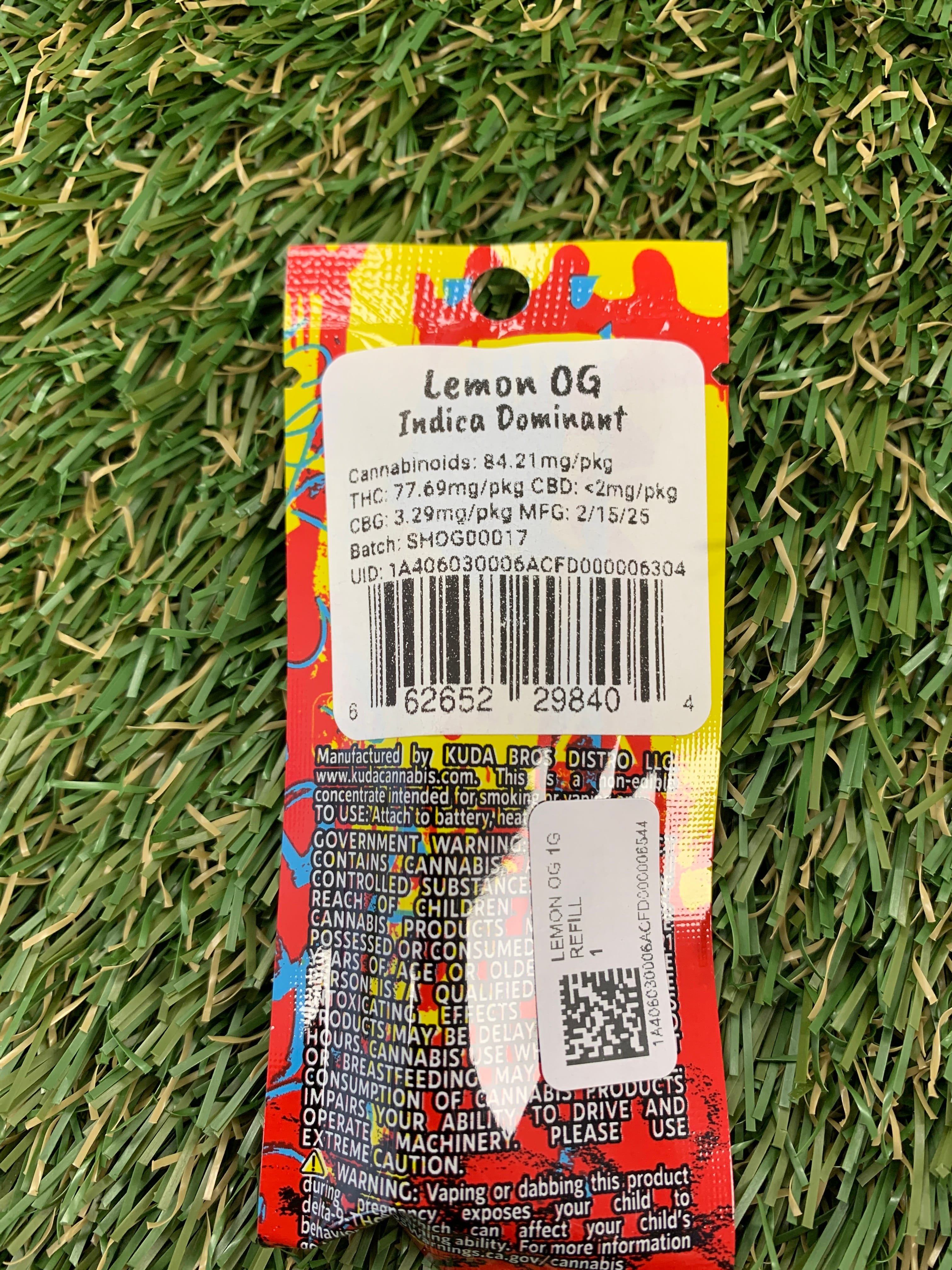 LEMON OG 1G REFILL - Hush -  - $11.50 - Vape Cartridge