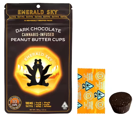 Peanut Butter Cups - Dark Chocolate Sativa - 10pk (100mg)