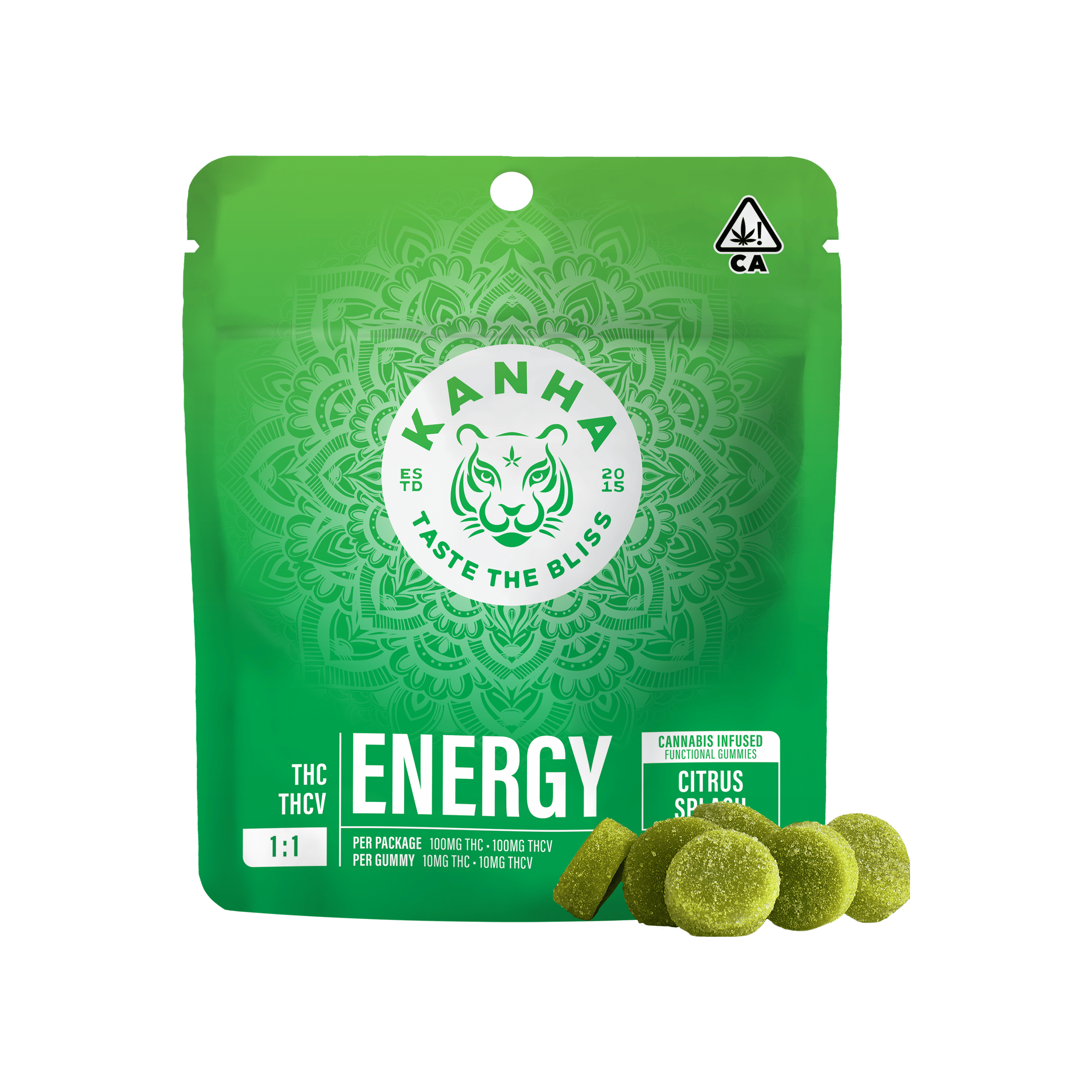 Citrus Splash KANHA | FX | NANO | ENERGY 1:1 - 100mg - Kanha Gummies -  - $25 - Edibles