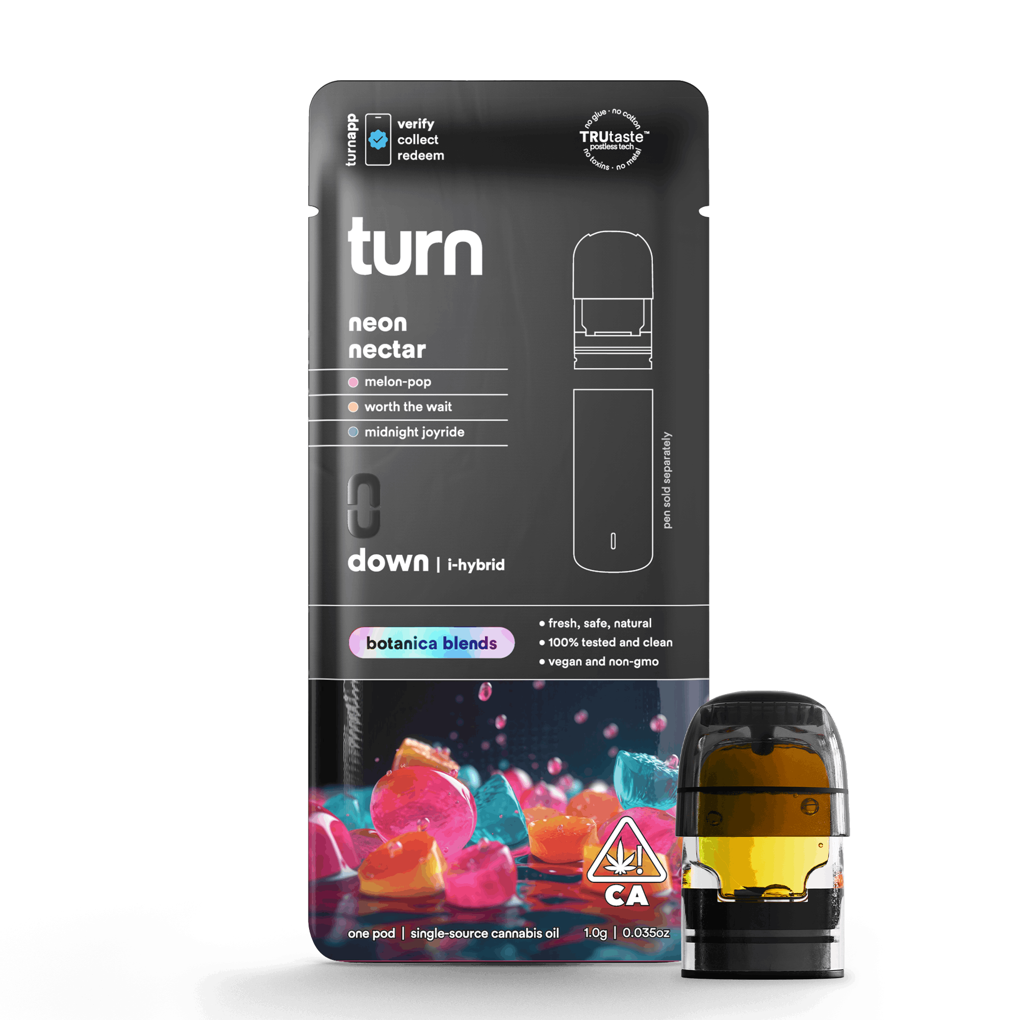 Turn Down Botanica Blends POD | 1g - Neon Nectar - Indica Hybrid - Turn -  - $26 - Vape Carts