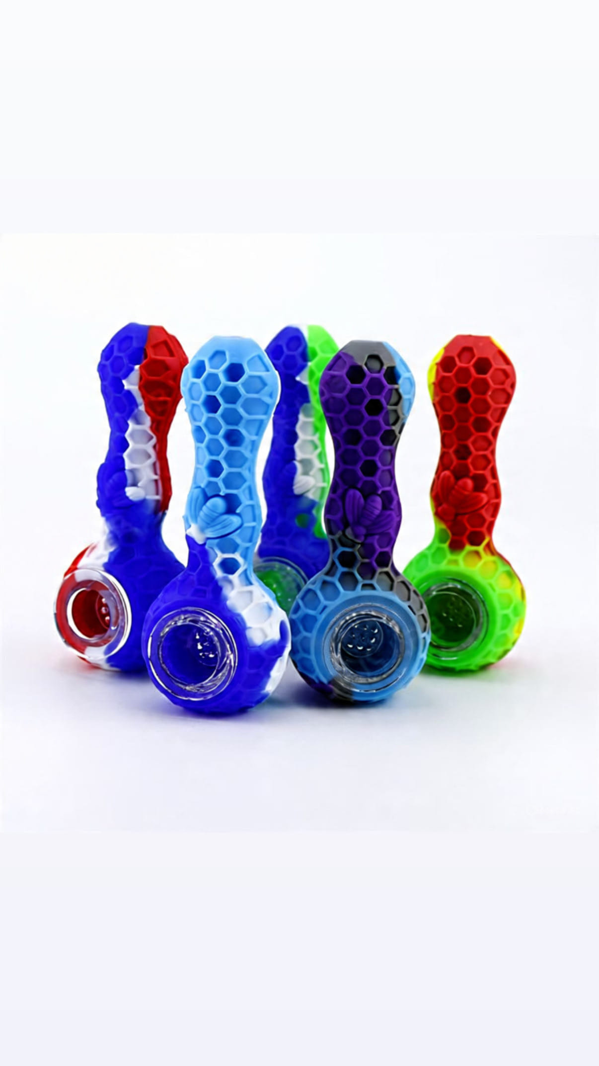 Silicone Honey Comb Hand Pipe - Big Eye Glass -  - $8 - Paraphernalia