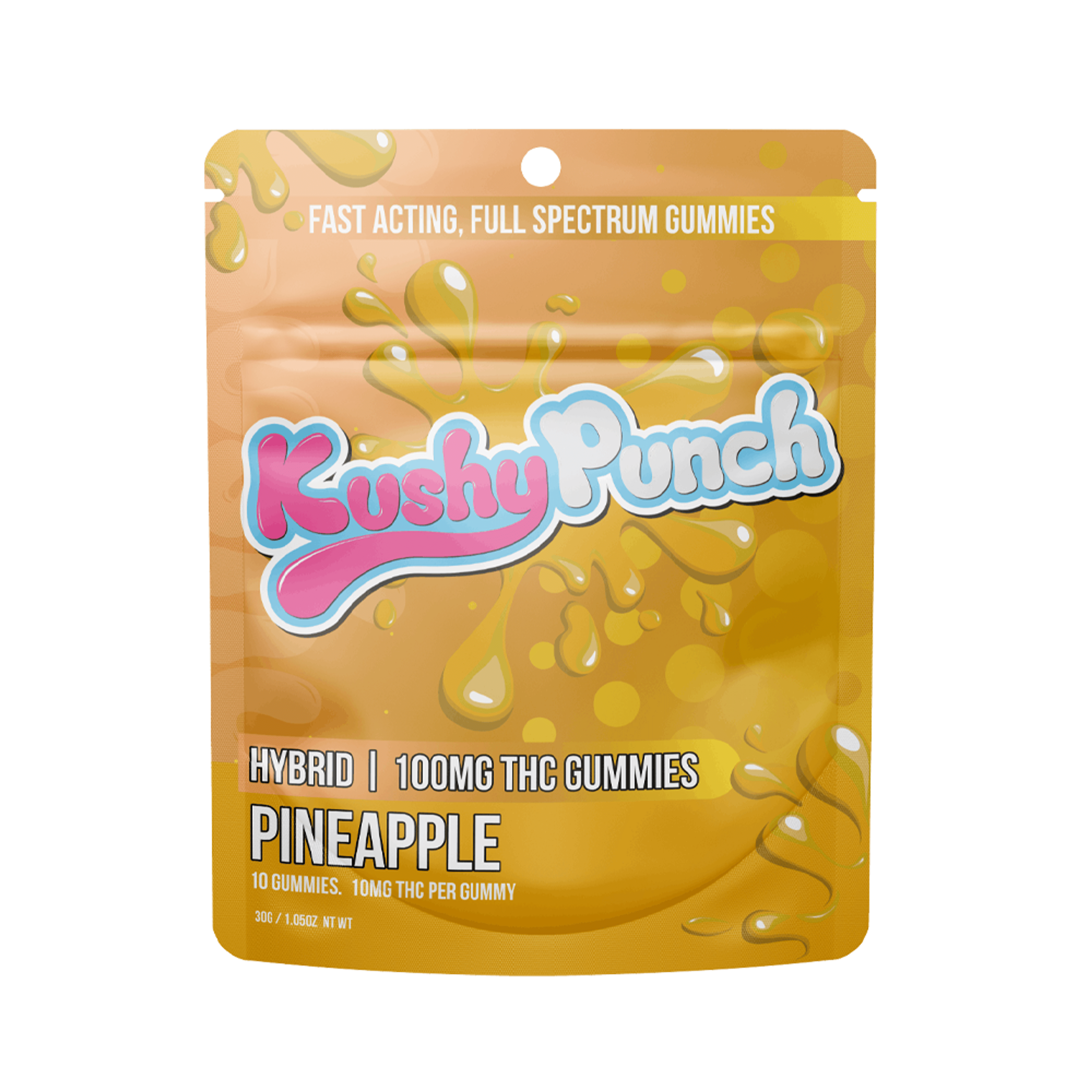 Hybrid Pineapple Gummies (100Mg) (10Pk) - Kushy Punch - null - $12 - Edible