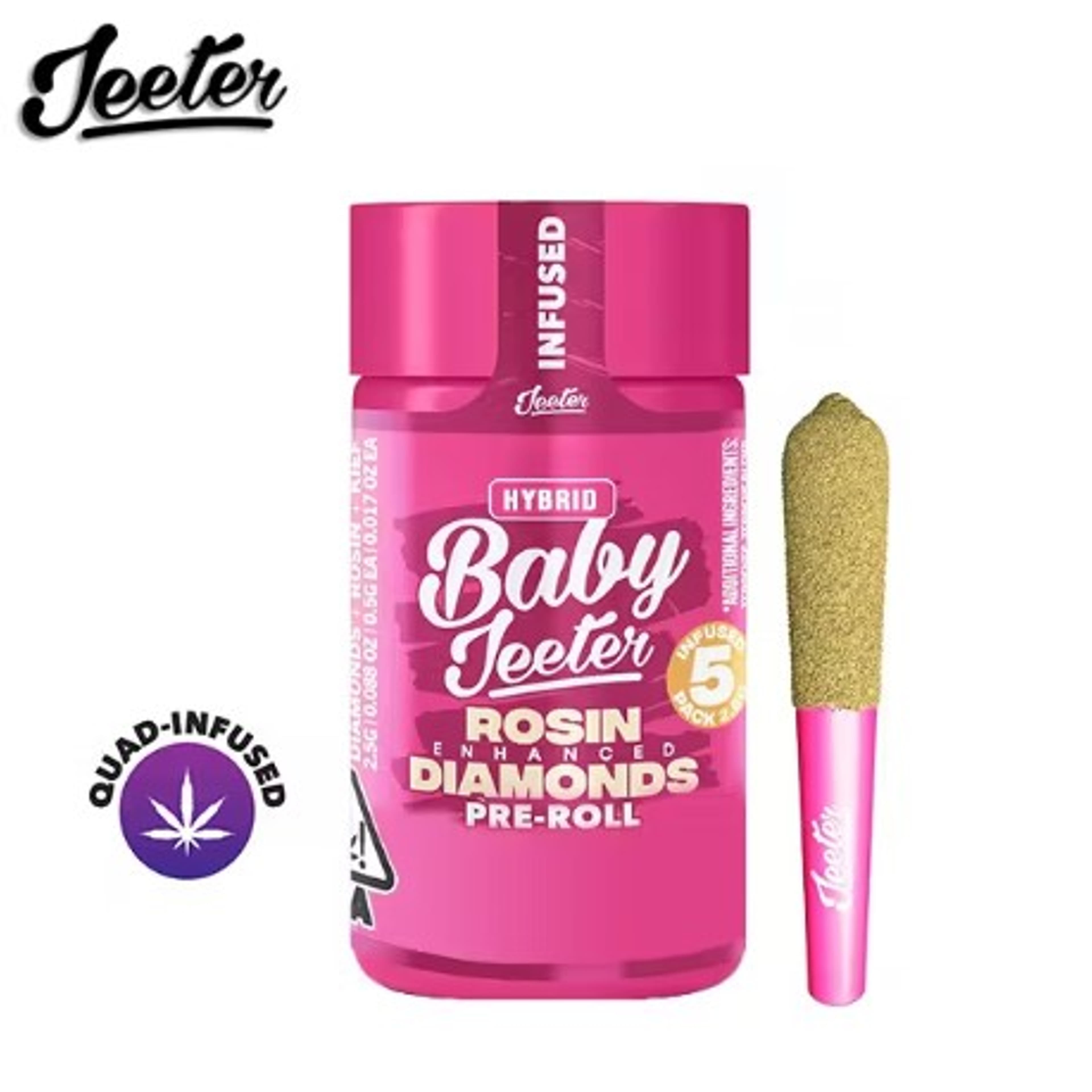 Baby Infused Jeeter - Mojilato - Rosin Enhanced Diamonds Pre-Rolls - (5 Pack) - 2.5g - Jeeter - Rosin Enhanced 5pk - $29.99 - Pre-Rolls