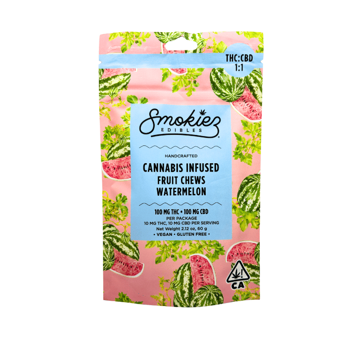 Smokiez Fruit Chews | 1:1 CBD Sweet Watermelon - Smokiez -  - $18 - Edibles