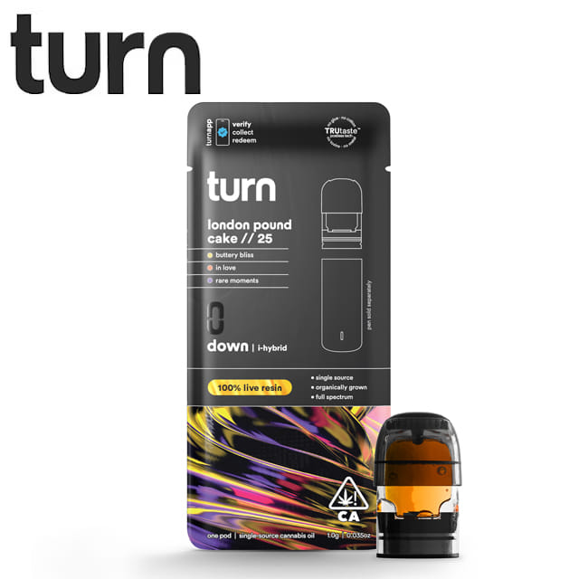 Turn - London Pound Cake // 25 - Live Resin Pod - 1g - Turn - LR Pod - $35.99 - Turn Pods - Buy any 2 PODs and get a Battery for $1 (Limit One Per Customer)