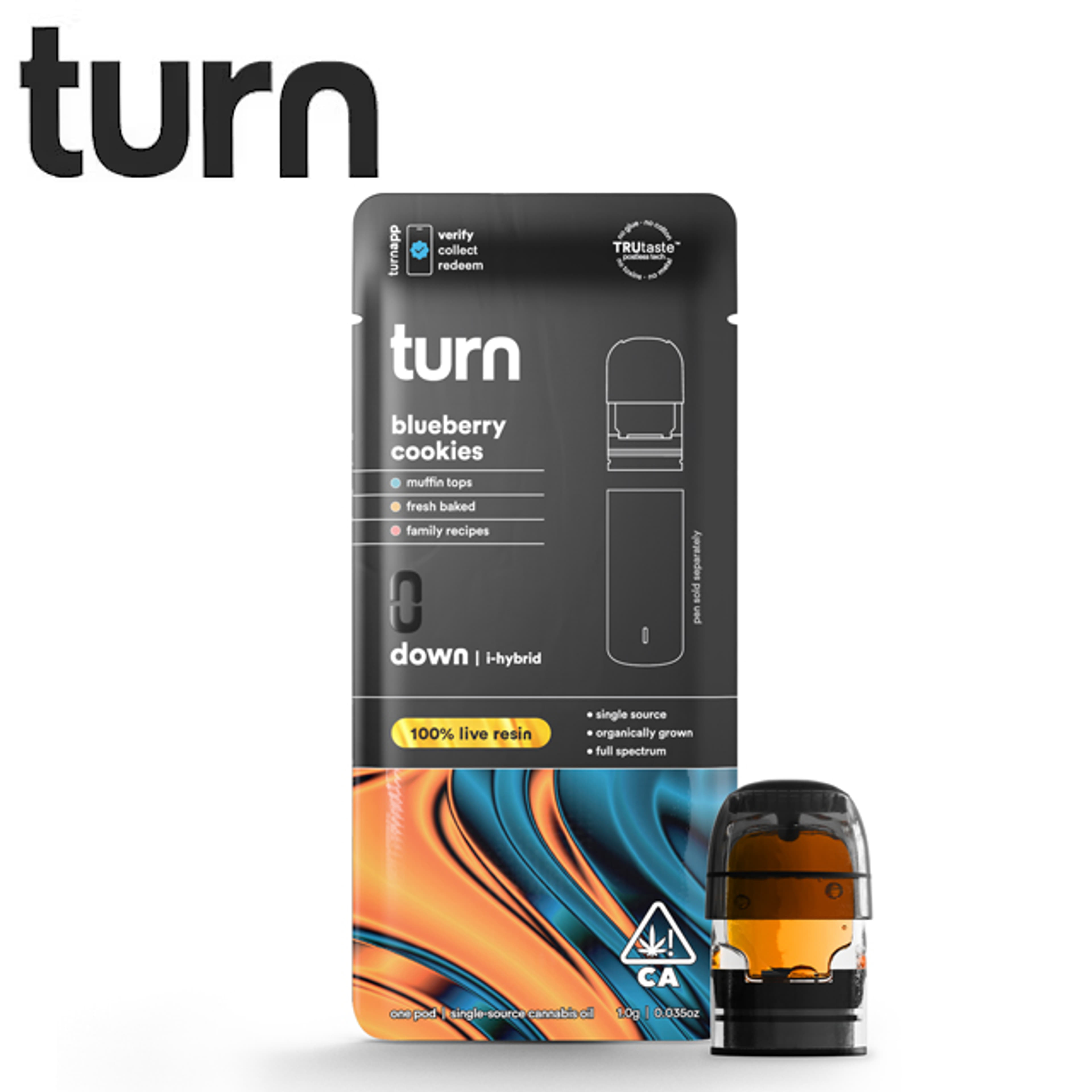 Turn - Blueberry Cookies - Live Resin Pod - 1g - Turn - LR Pod - $35.99 - Turn Pods - Buy any 2 PODs and get a Battery for $1 (Limit One Per Customer)