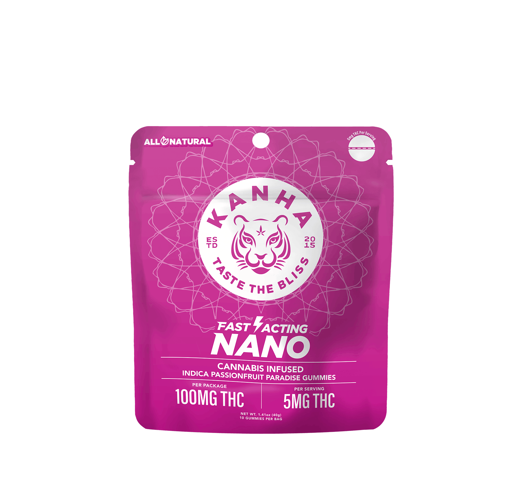 NANO Passionfruit Paradise Indica Gummies - 100mg - Kanha Gummies -  - $20 - Edibles