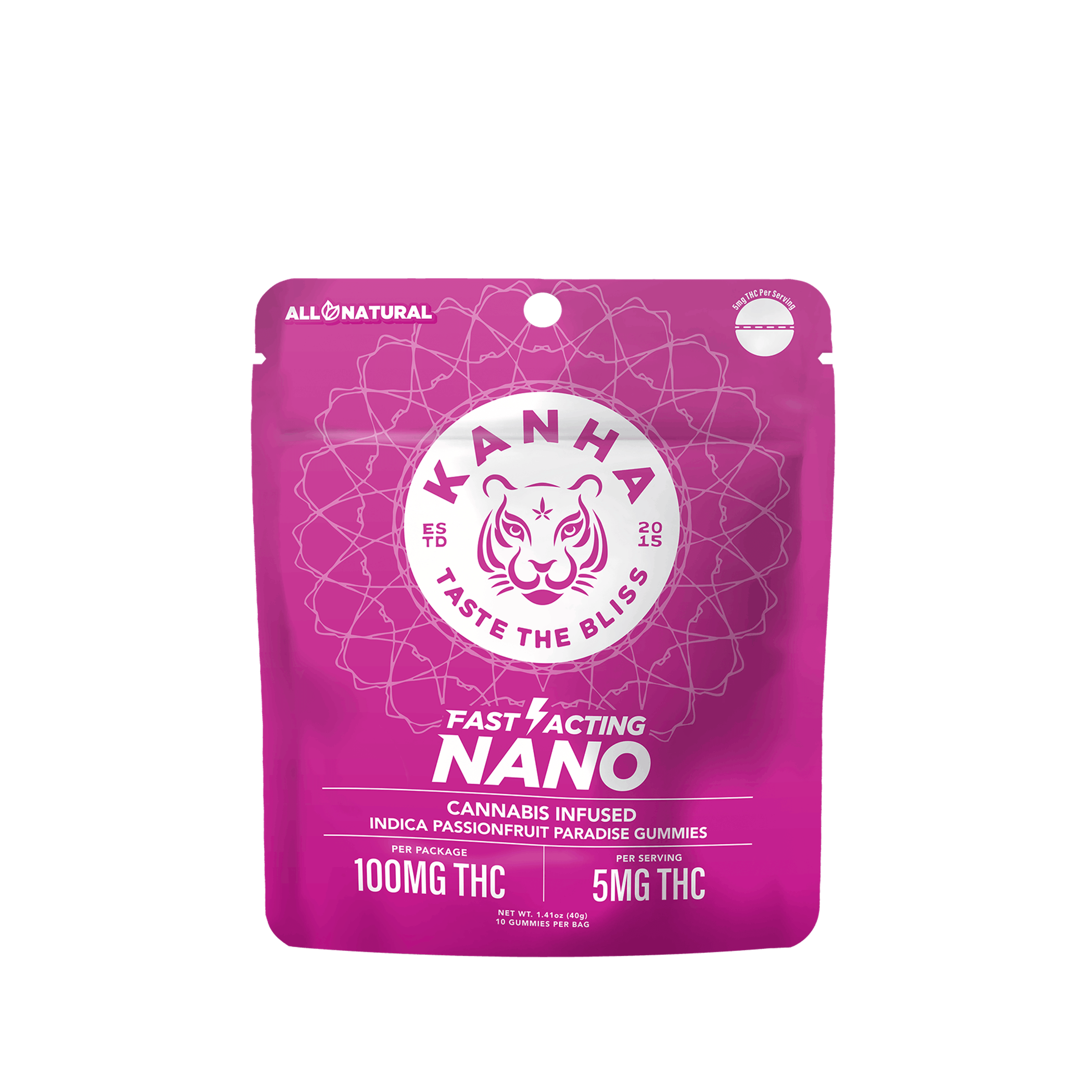 NANO Passionfruit Paradise Indica Gummies - 100mg - Kanha Gummies - - $20 - Edibles