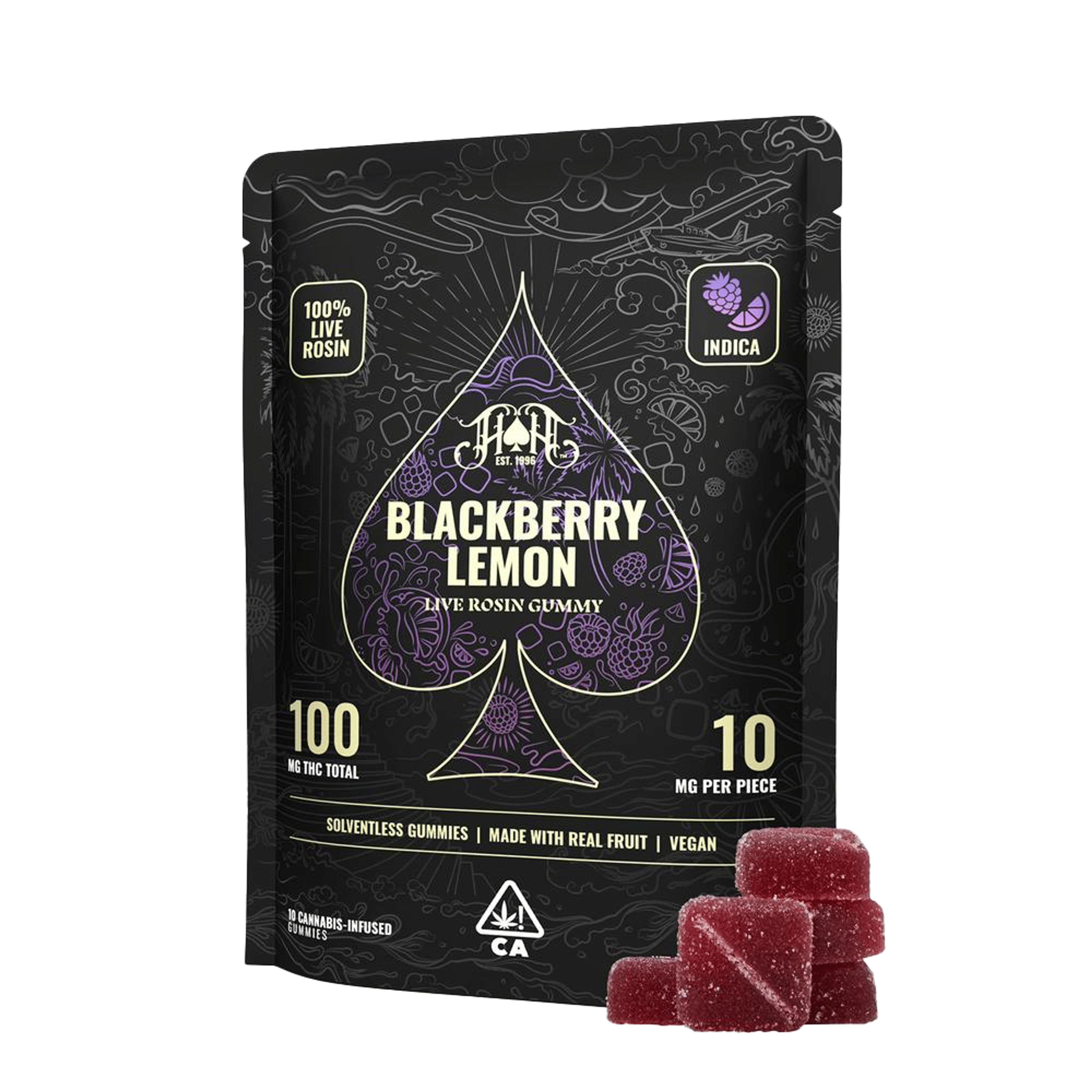 Blackberry Lemon Live Rosin Gummies (100MG) (5Pk) - Heavy Hitters - null - $22 - Edible
