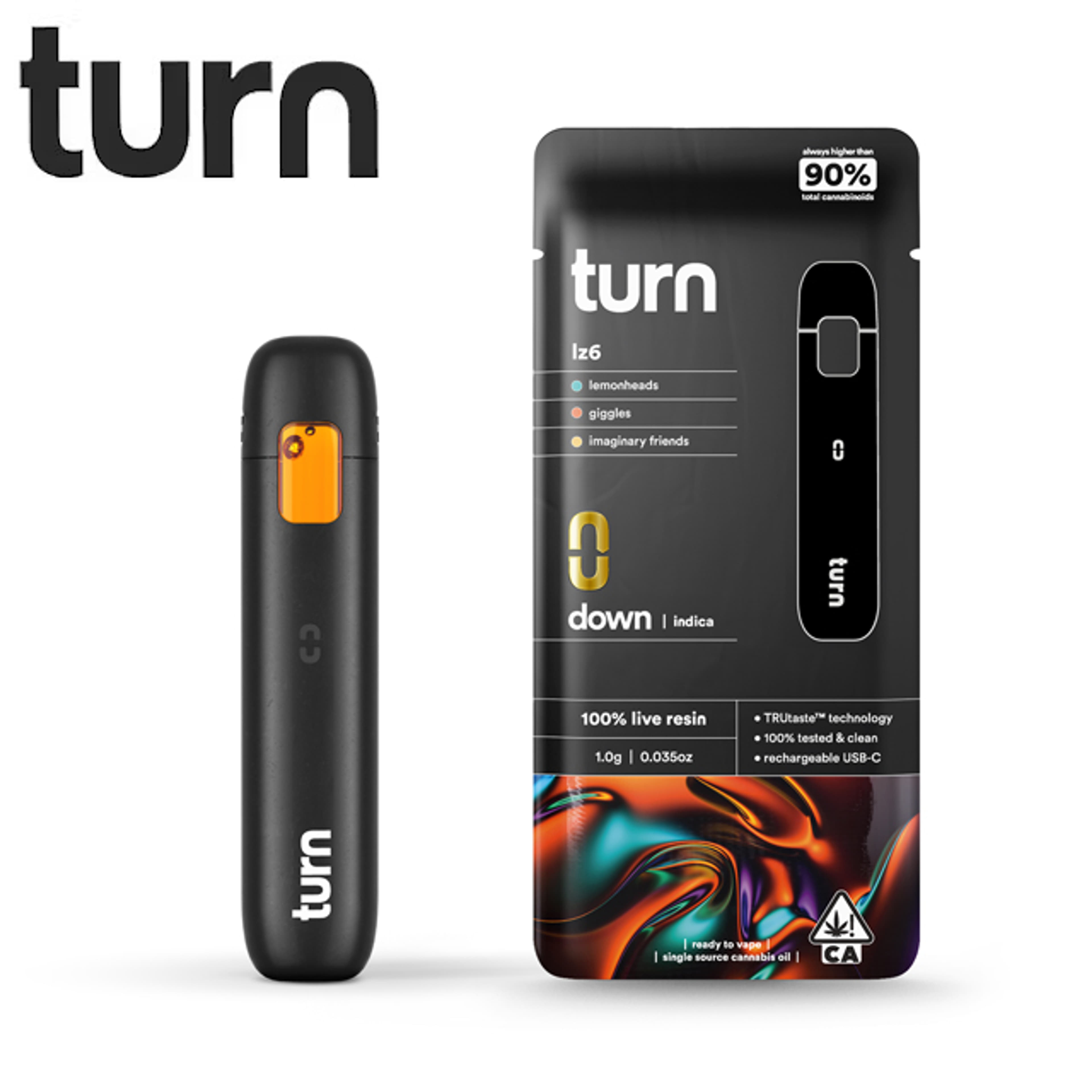 Turn AIO - LZ6 - Live Resin All In One Vape - 1g - Turn - LR AIO - $25.97 - Disposable Vape Pens (All In One)