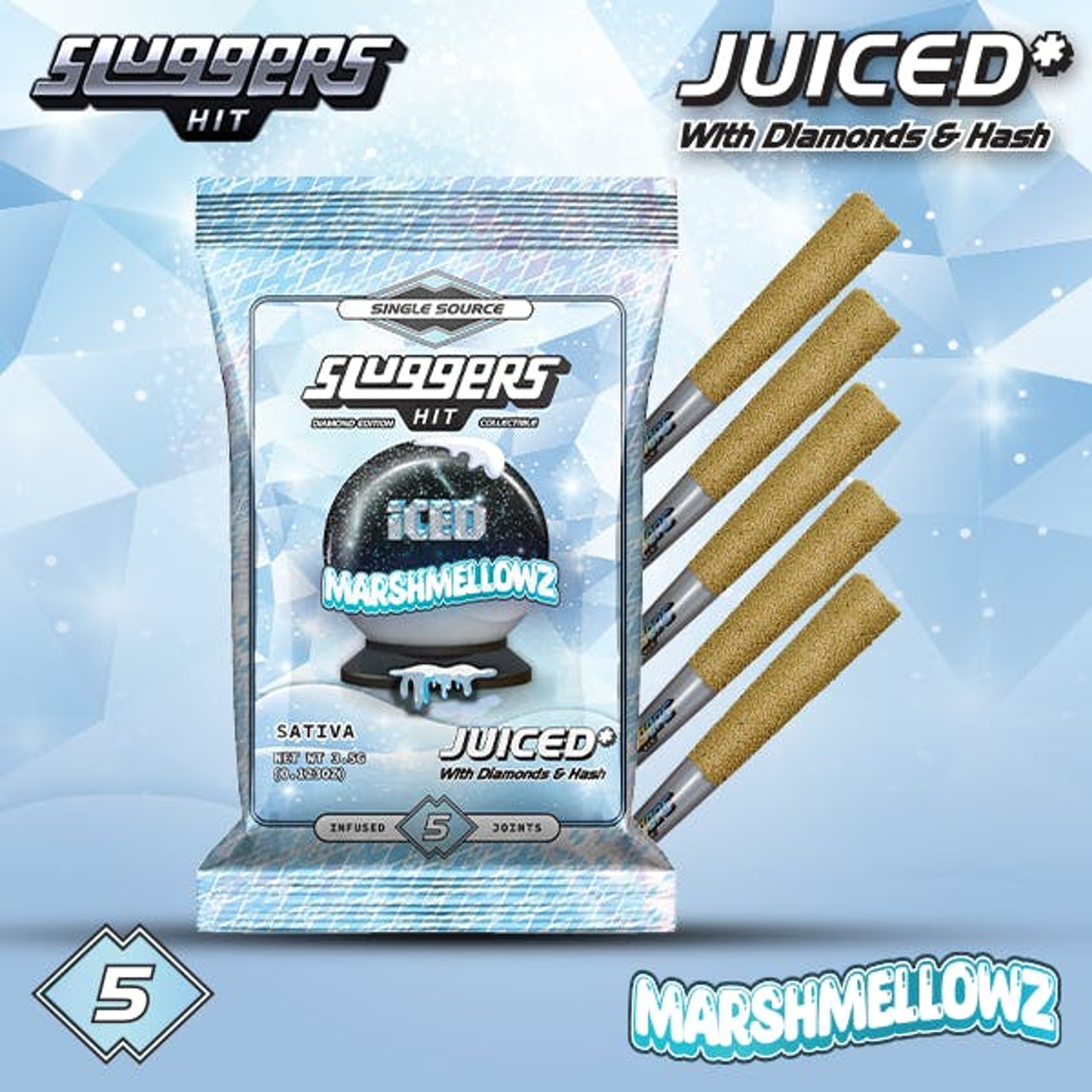 Marshmellowz | 3.5g Infused 5pk - Sluggers Hit - - $36 - Pre-Rolls