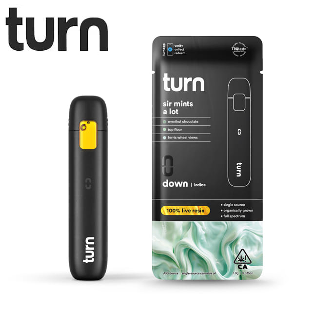 Turn AIO - Sir Mints A Lot - Live Resin All In One Vape - 1g - Turn - LR AIO - $25.97 - Disposable Vape Pens (All In One)