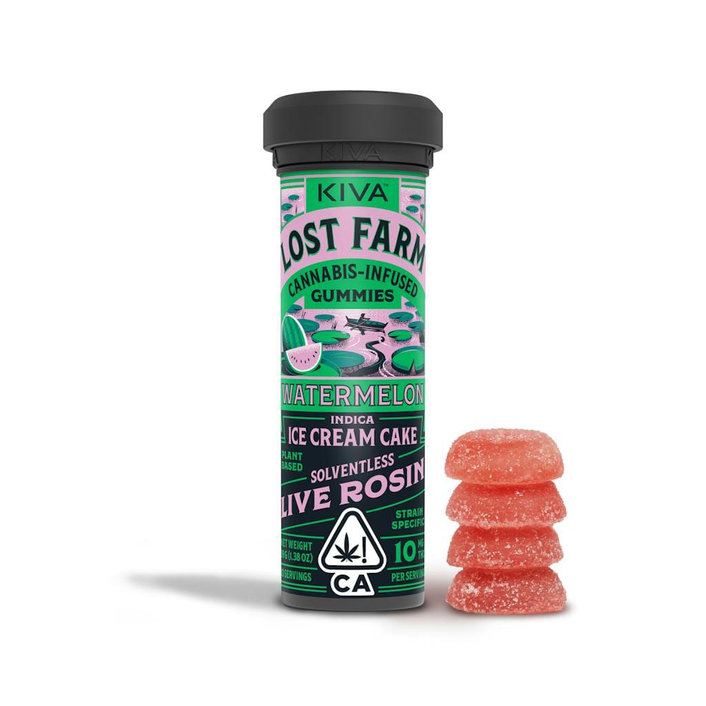 Watermelon w/ Ice Cream Cake Live Rosin - Lost Farm - 100 Gummy 10-Pack Indica - $21 - Gummies