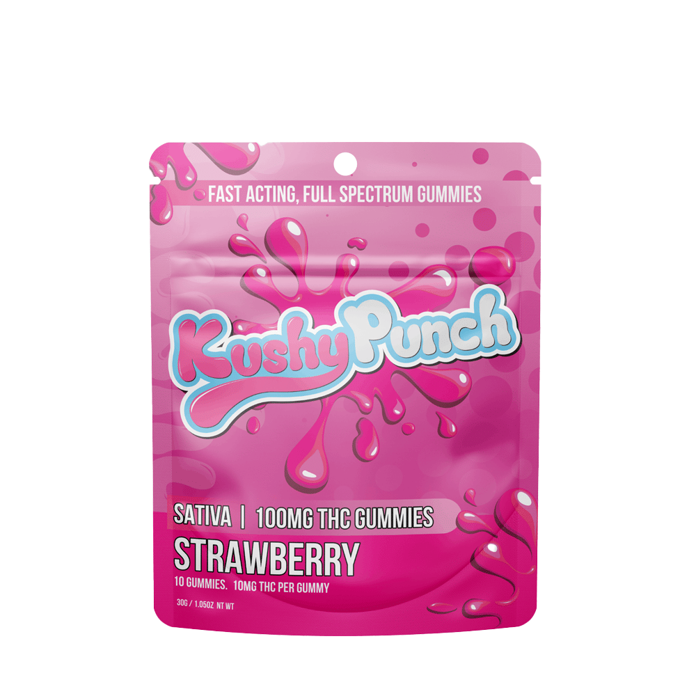Sativa Strawberry Gummy (100Mg) (1Pk) - Kushy Punch - null - $12 - Edible