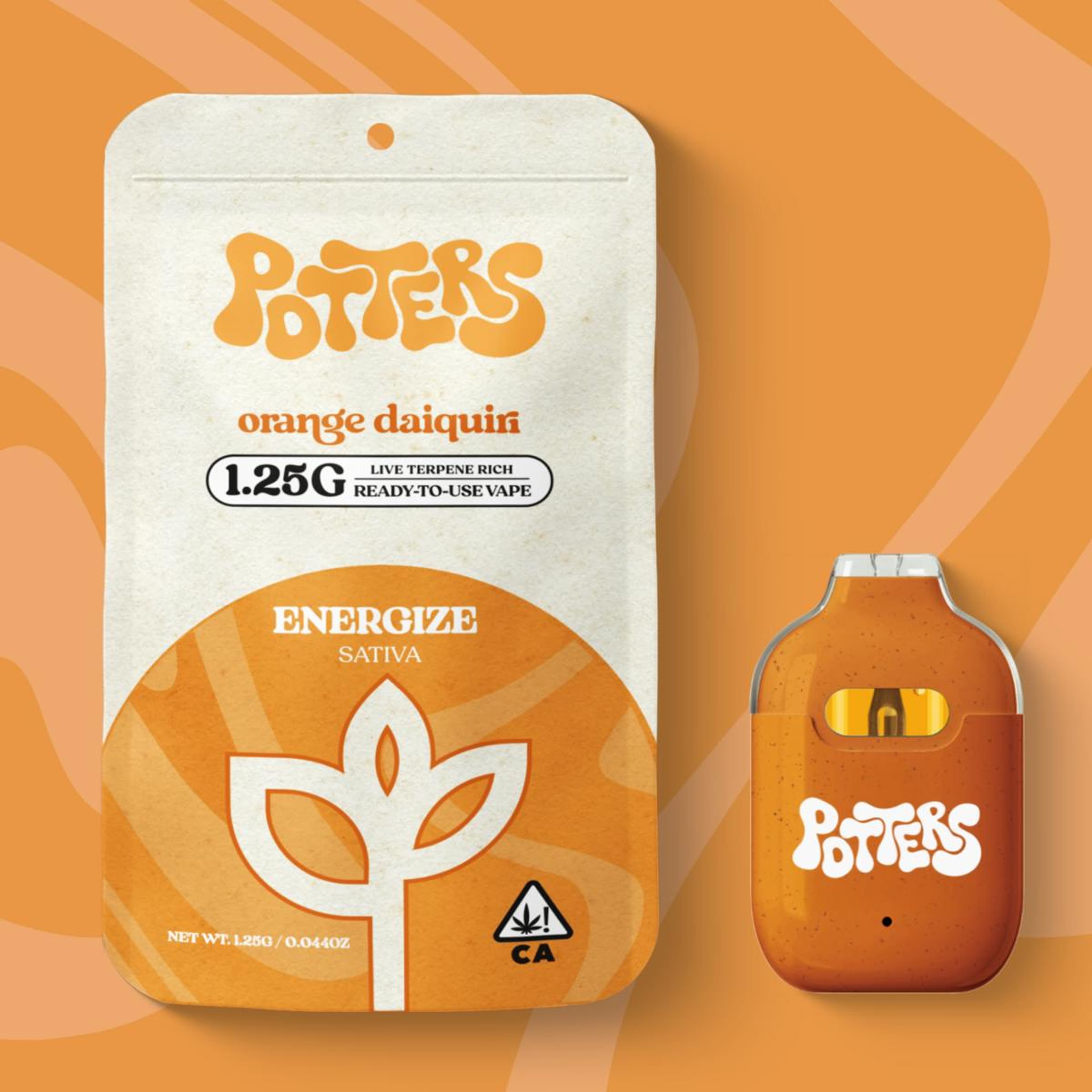Potters: Orange Daiquiri Live Ready-to-Use Vape 1.25g - Potters - - $38 - All-In-One Pens