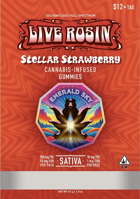 Stellar Strawberry | Live Rosin Gummies | 10pk
