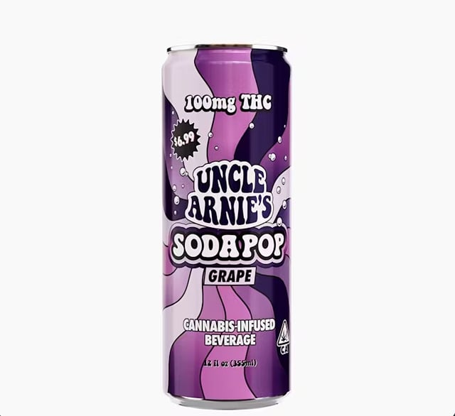 Uncle Arnie's Beverage 12oz Grape Soda 100mg
