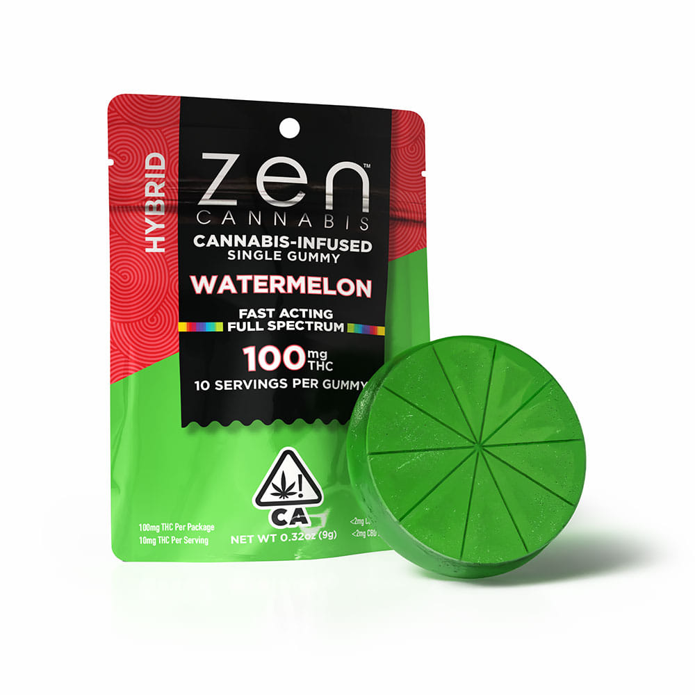ZEN Single Gummy | Watermelon 100mg - Hybrid - ZEN -  - $8 - Edibles