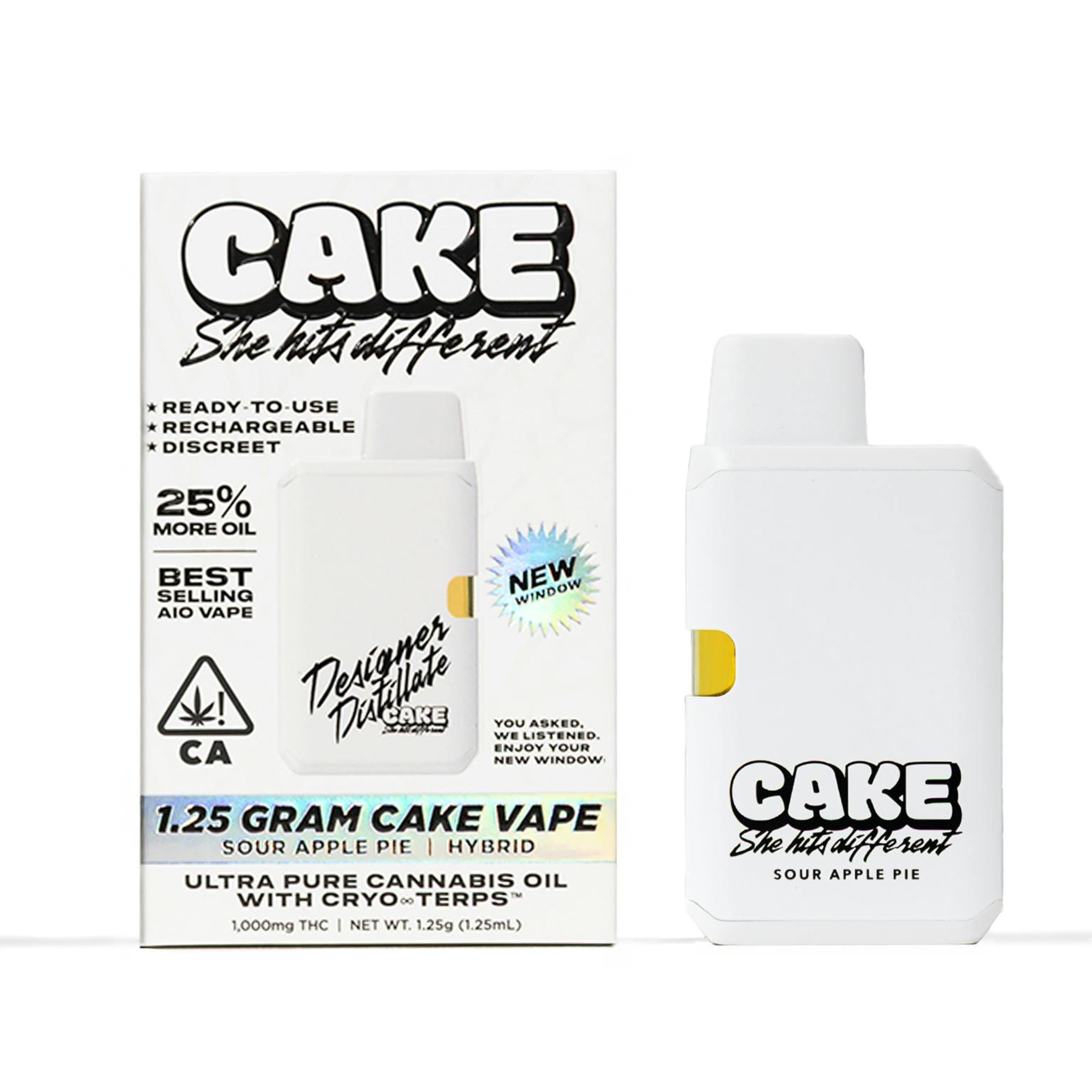 Sour Apple Pie - 1.25 Grams - Hybrid - Designer Distillate - CAKE she hits different - - $30 - Vape Pens